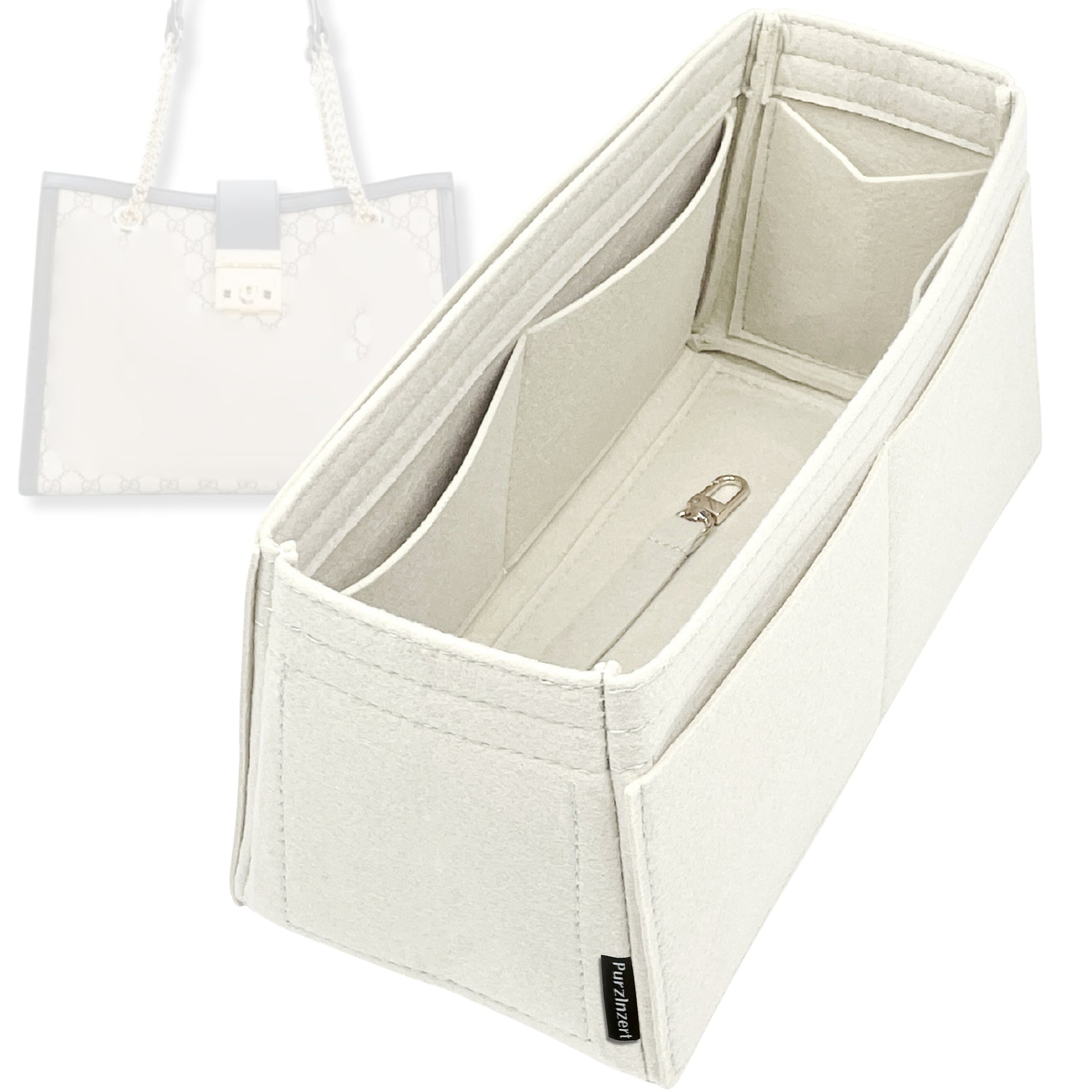 Bag Insert for (Gucci, Padlock Medium GG) Organizer Tote Purse Organiser Liner Shaper [Premium Felt Material]