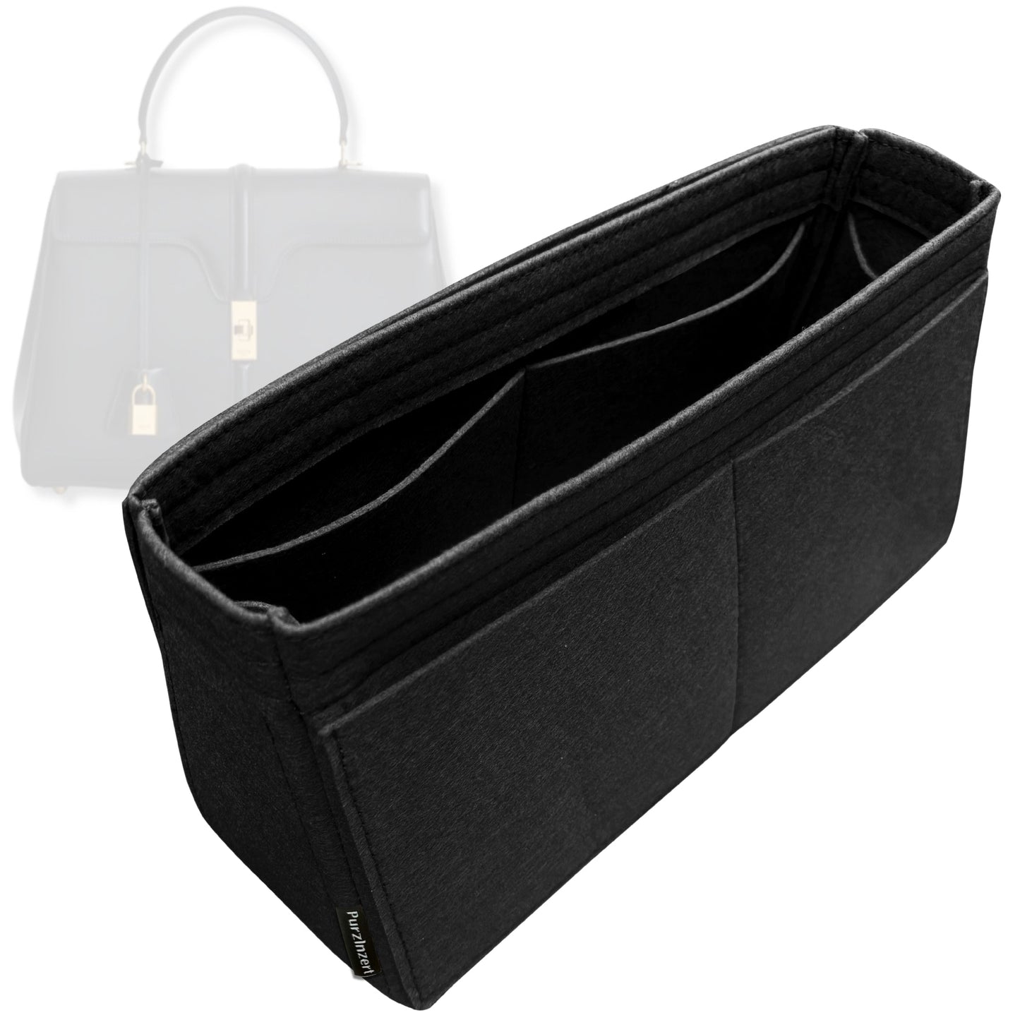 Bag Insert for (Celine, Classique 16 Bag) Organizer Tote Purse Organiser Liner Shaper [Premium Felt Material]