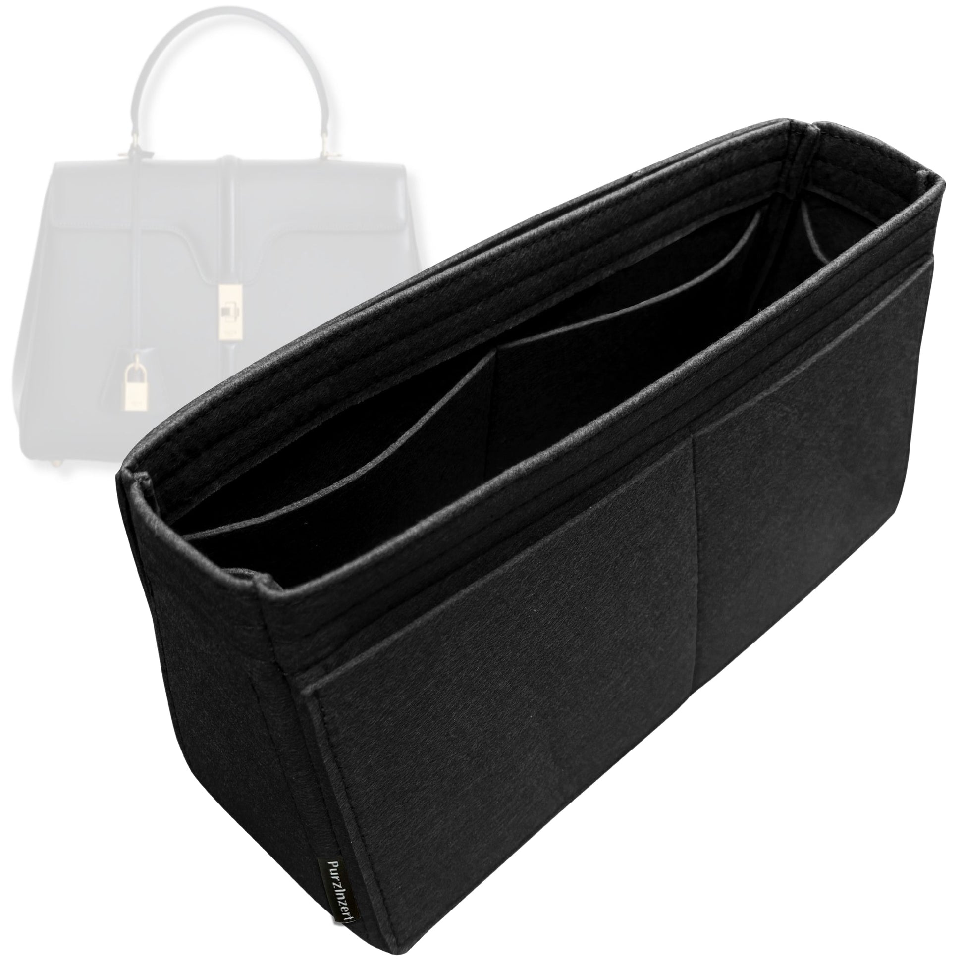 Bag Insert for (Celine, Classique 16 Bag) Organizer Tote Purse Organiser Liner Shaper [Premium Felt Material]