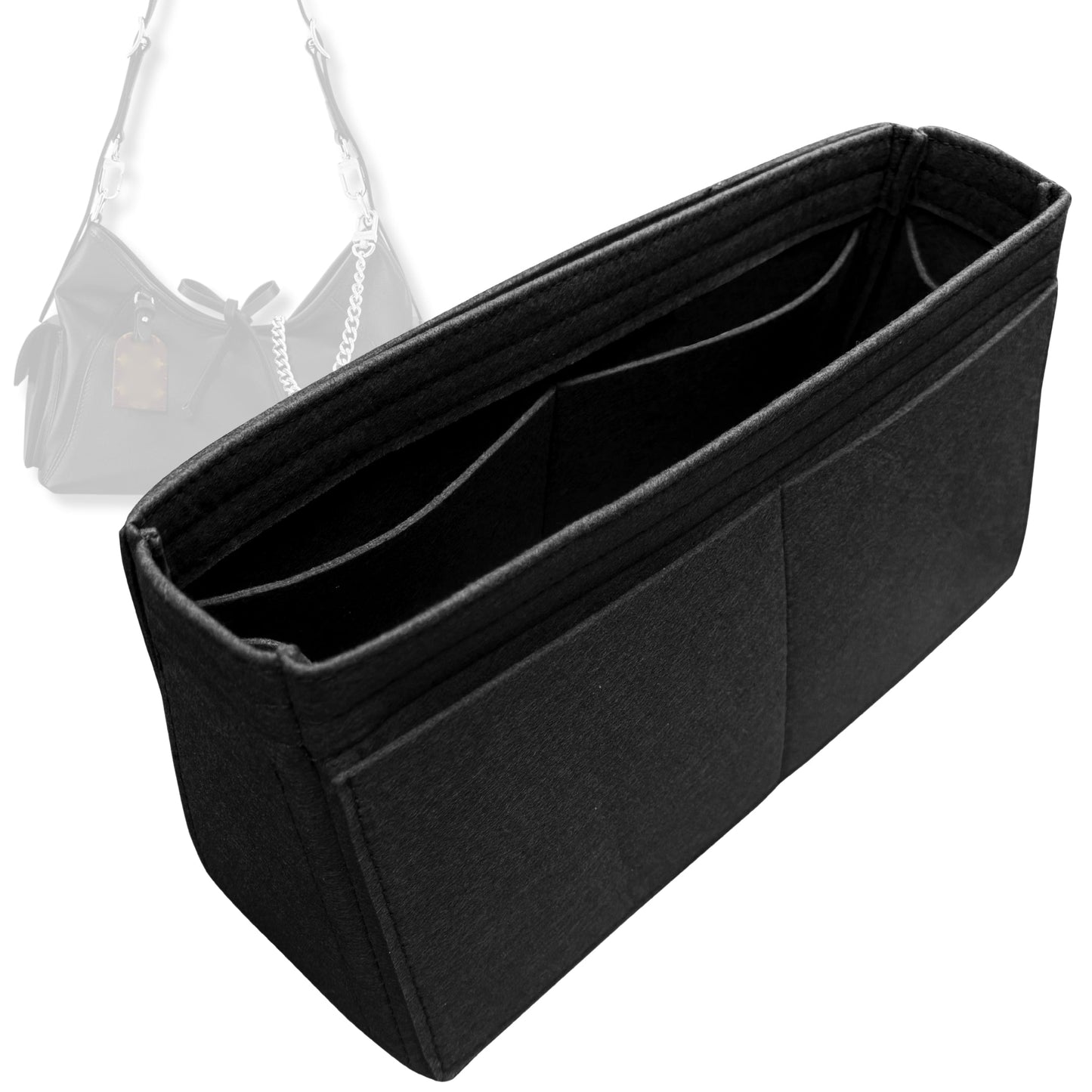 Bag Insert for (LV, CarryAll Cargo PM) Organizer Tote Purse Organiser Liner Shaper [Premium Felt Material]