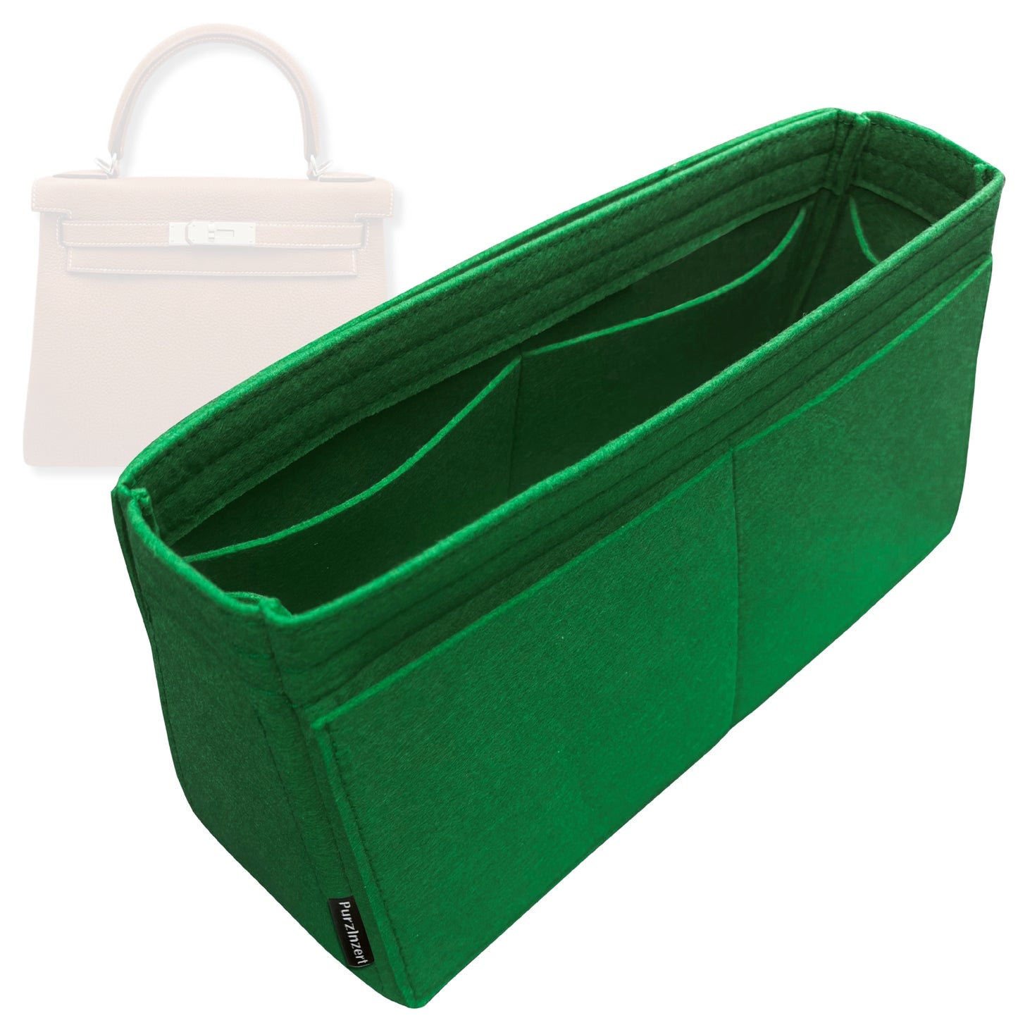 Bag Insert for (Hermes, Kelly 40) Organizer Tote Purse Organiser Liner Shaper [Premium Felt Material]