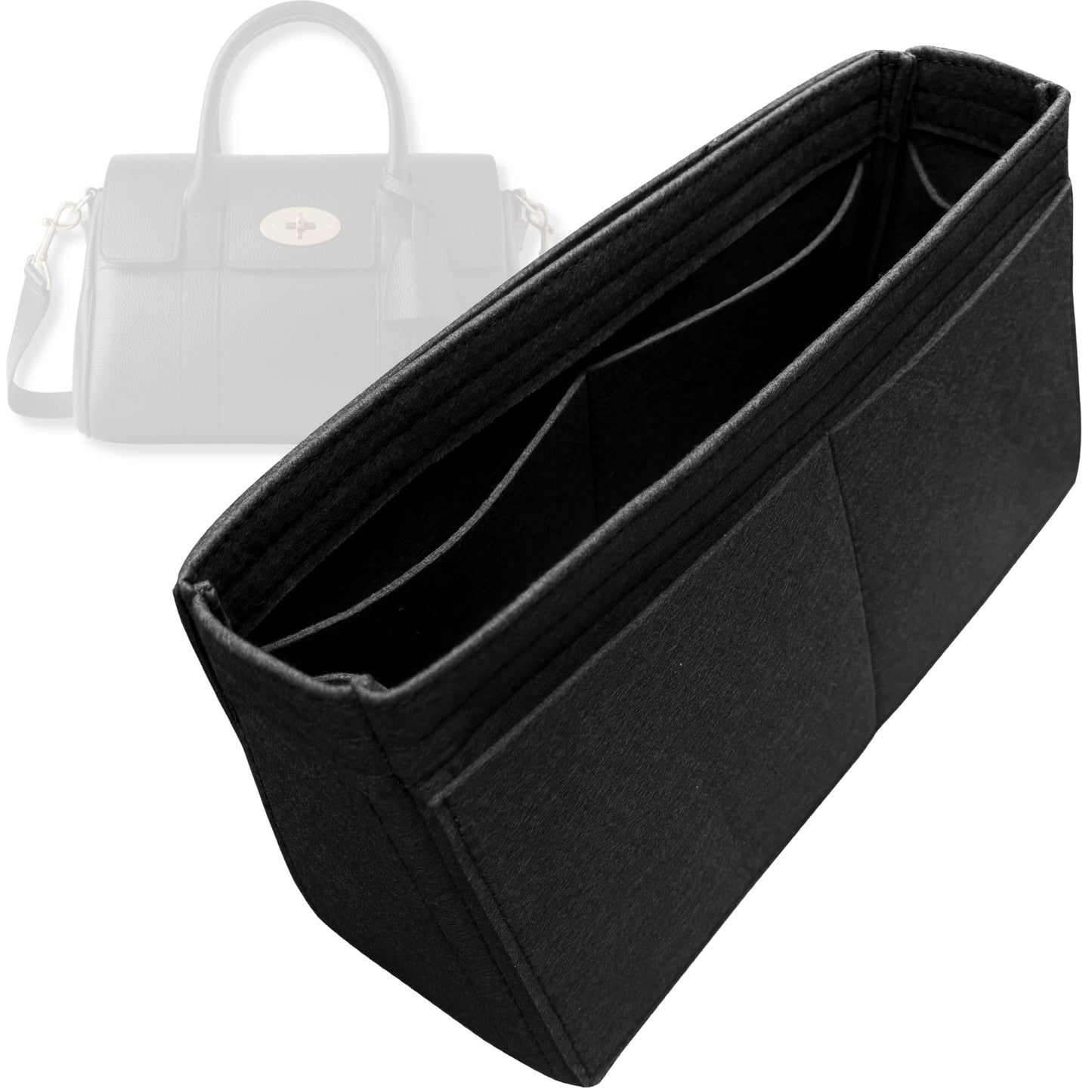 Bag Insert for (Mulberry, Bayswater Satchel) Organizer Tote Purse Organiser Liner Shaper [Premium Felt Material]