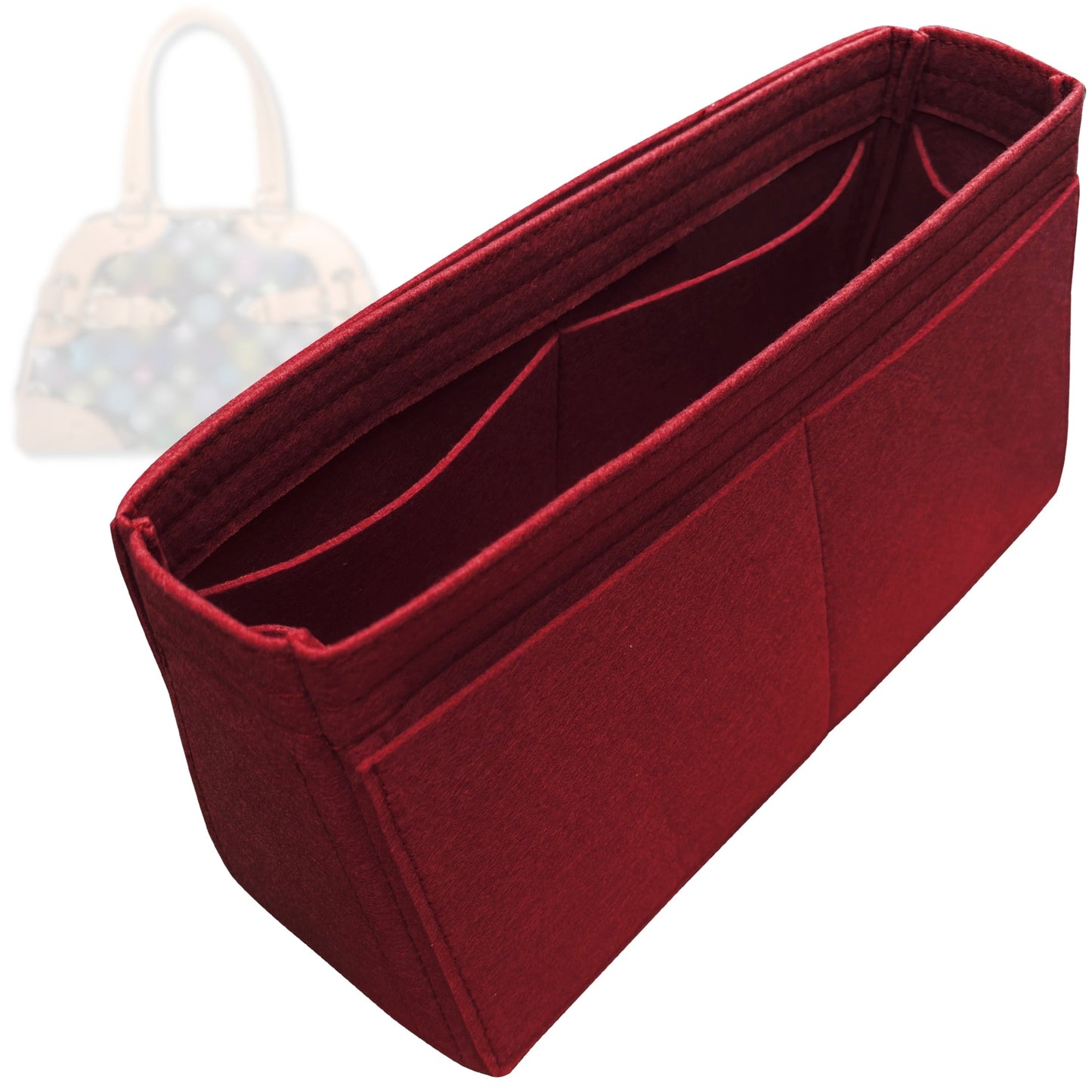 Bag Insert for (LV, Multicolore Claudia Bag) Organizer Tote Purse Organiser Liner Shaper [Premium Felt Material]