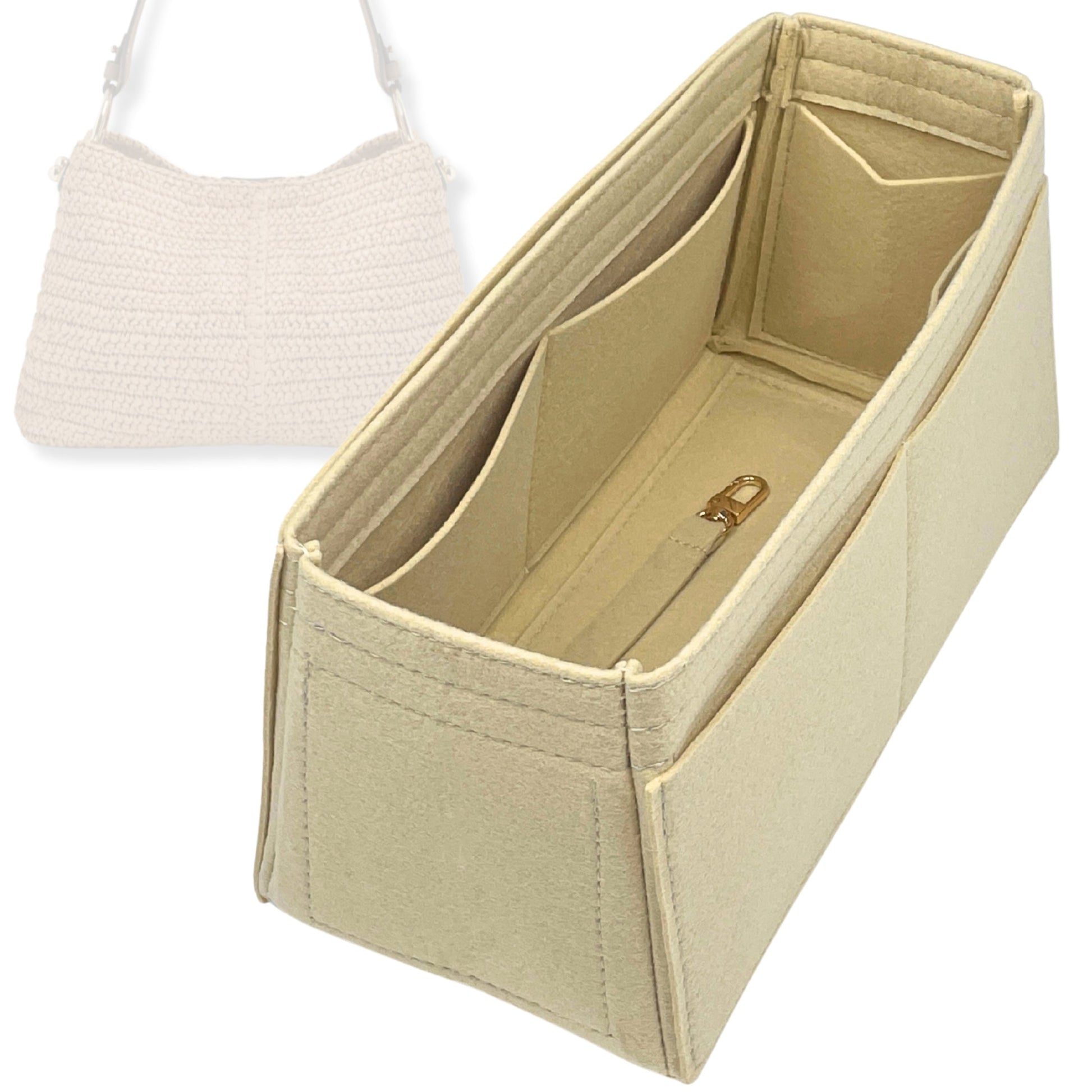 Bag Insert for (Strathberry, Lana Hobo) Organizer Tote Purse Organiser Liner Shaper [Premium Felt Material]