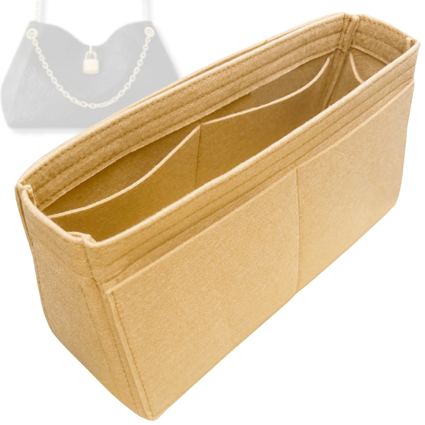 Bag Insert for (LV, Anytime MM) Organizer Tote Purse Organiser Liner Shaper [Premium Felt Material]
