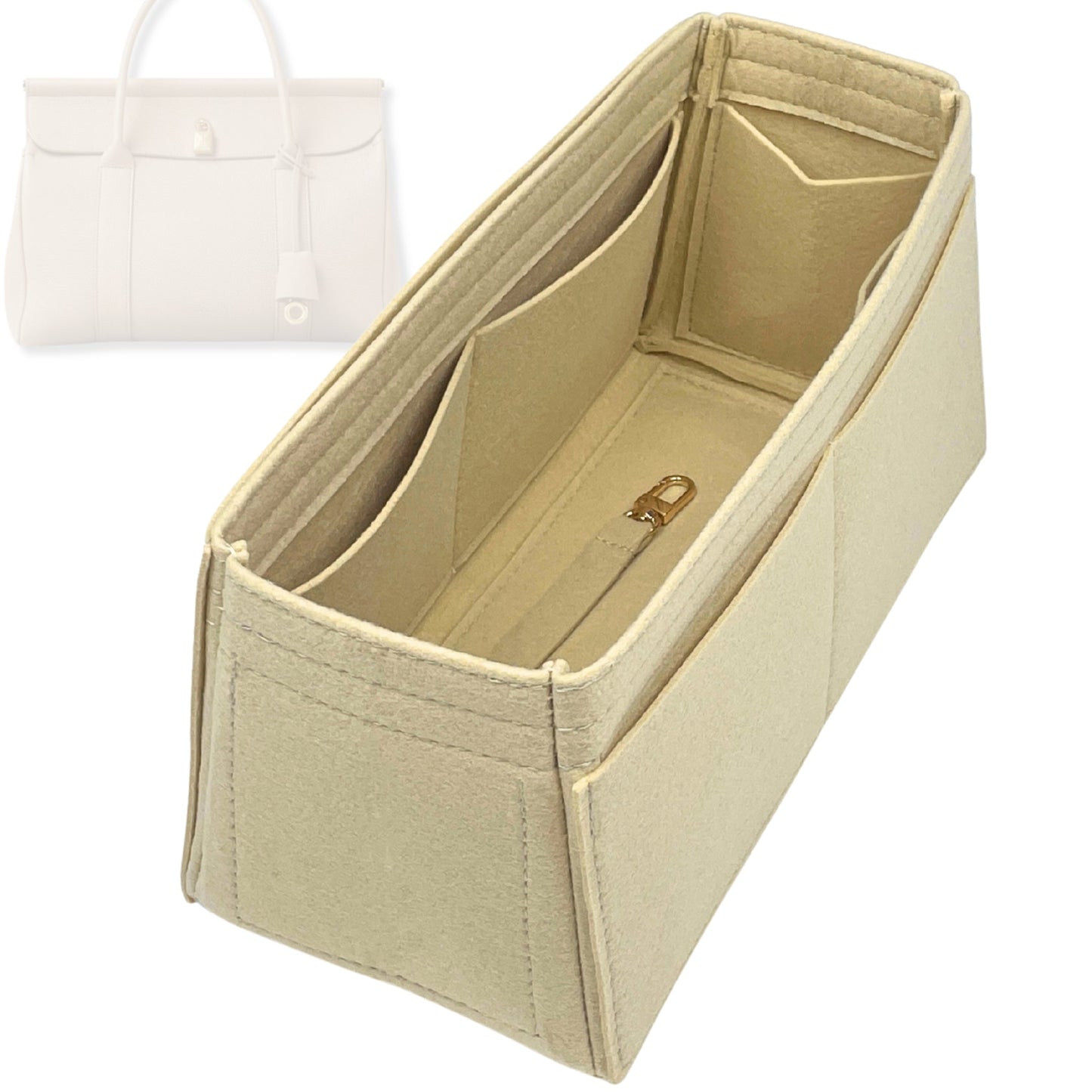 Bag Insert for (Loro Piana, Loom bag L25) Organizer Tote Purse Organiser Liner Shaper [Premium Felt Material]