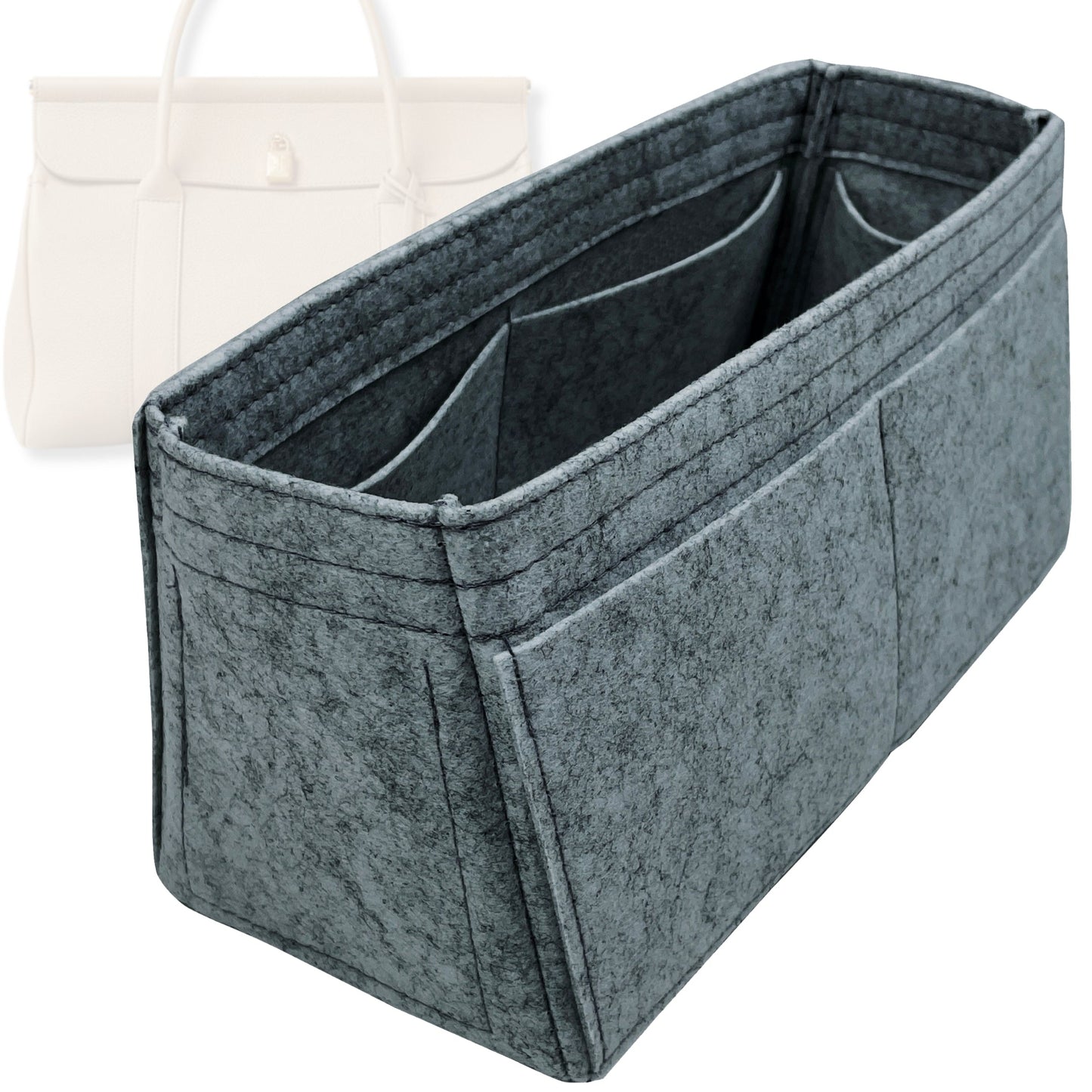 Bag Insert for (Loro Piana, Loom bag L37) Organizer Tote Purse Organiser Liner Shaper [Premium Felt Material]