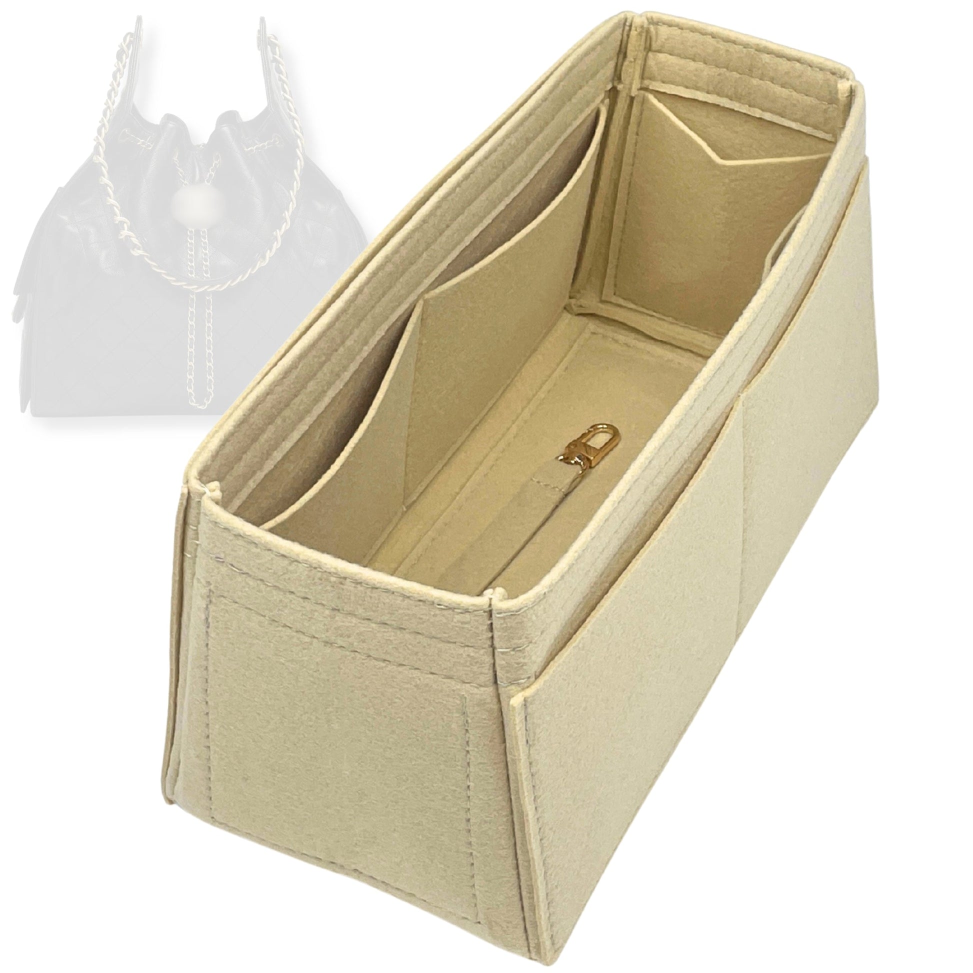 Bag Insert for (Chanel, 25 Medium Handbag) Organizer Tote Purse Organiser Liner Shaper [Premium Felt Material]