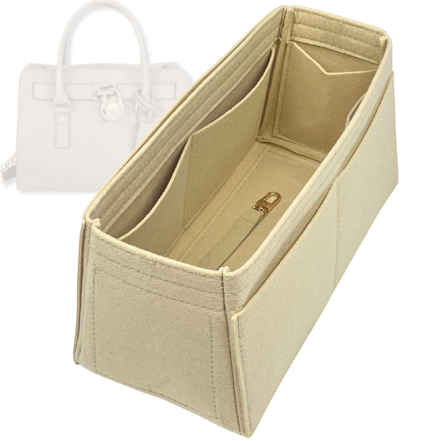 Bag Insert for (Michael Kors, Hamilton Medium Leather Satchel) Organizer Tote Purse Organiser Liner Shaper [Premium Felt Material]