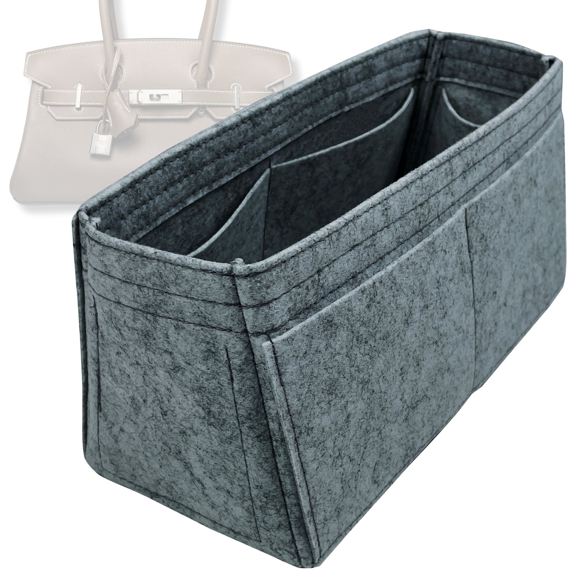 Bag Insert for (Hermes, Birkin Shoulder Light 39) Organizer Tote Purse Organiser Liner Shaper [Premium Felt Material]