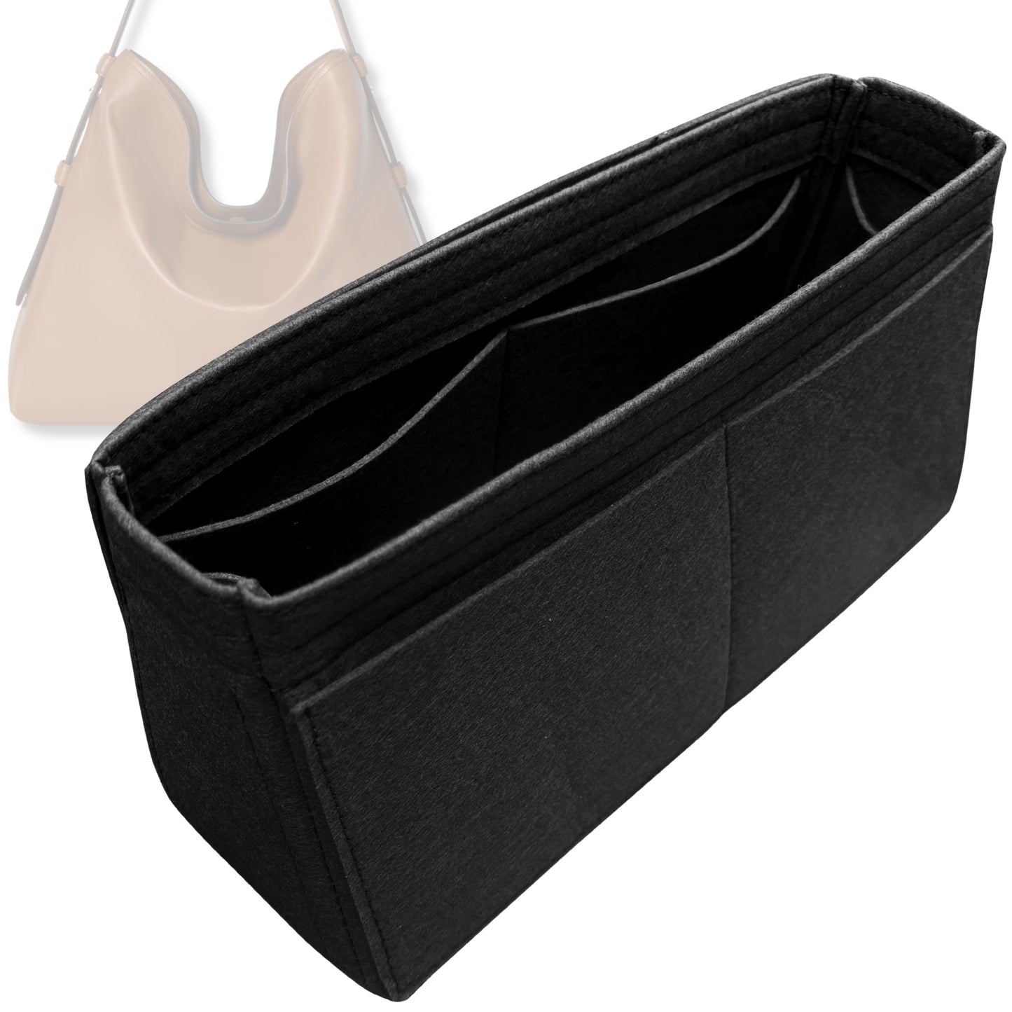 Bag Insert for (Gucci, Beatrix large tote bag) Organizer Tote Purse Organiser Liner Shaper [Premium Felt Material]