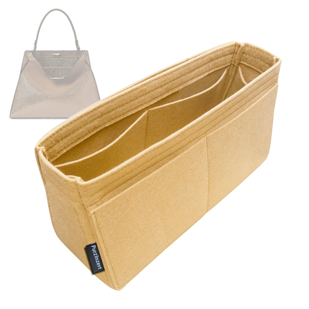 Bag Insert for (Fendi, Way Medium) Organizer Tote Purse Organiser Liner Shaper [Premium Felt Material]