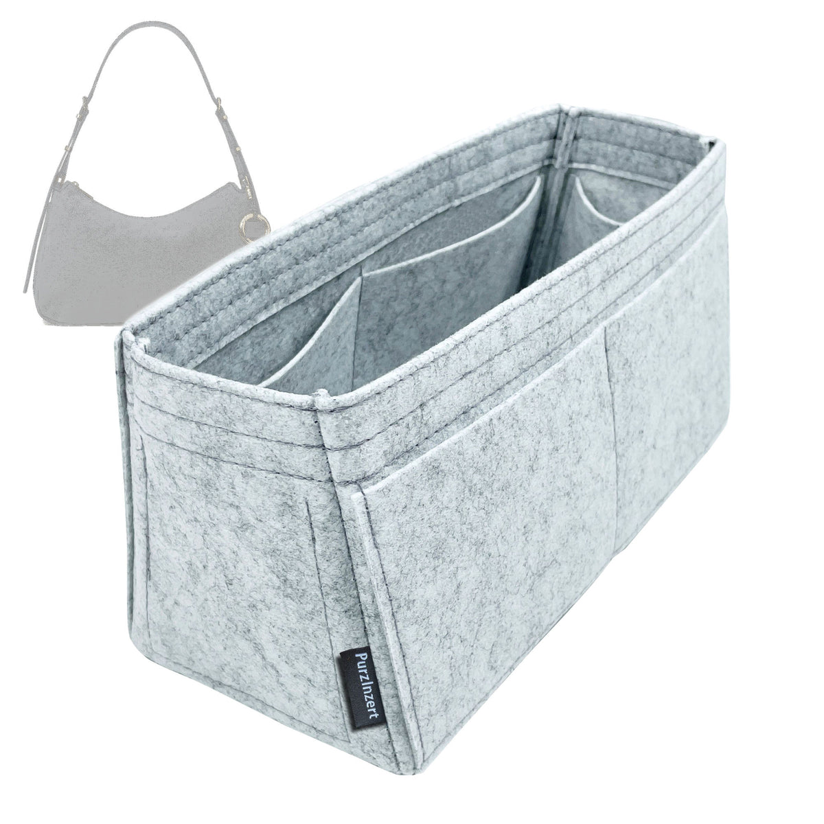 Bag Insert for (Michael Kors, Nolita Medium Nubuck Convertible Shoulder Bag) Organizer Tote Purse Organiser Liner Shaper [Premium Felt Material]