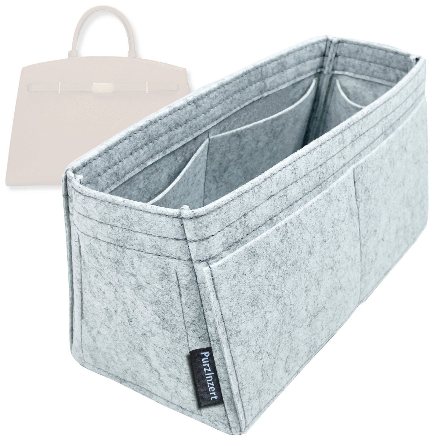Bag Insert for (DeMellier, The Hudson) Organizer Tote Purse Organiser Liner Shaper [Premium Felt Material]