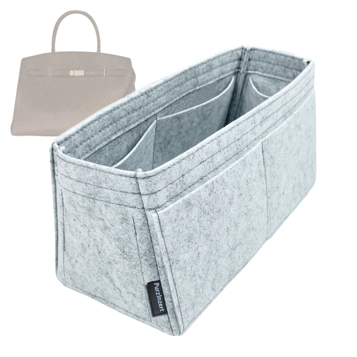 Bag Insert for (DeMellier, The Midi Hudson) Organizer Tote Purse Organiser Liner Shaper [Premium Felt Material]