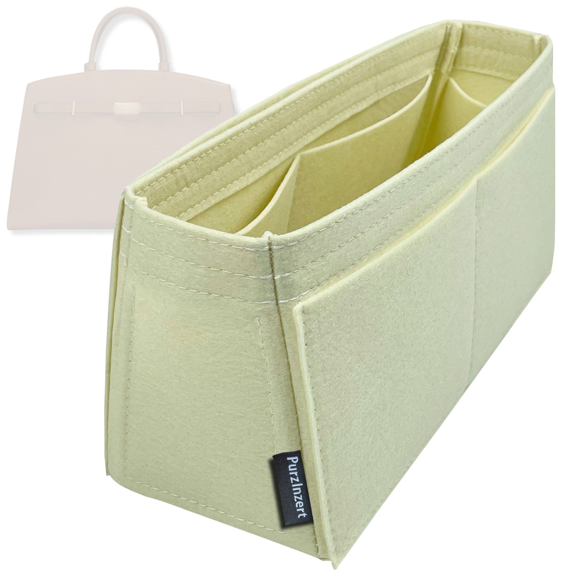 Bag Insert for (DeMellier, The Midi Hudson) Organizer Tote Purse Organiser Liner Shaper [Premium Felt Material]
