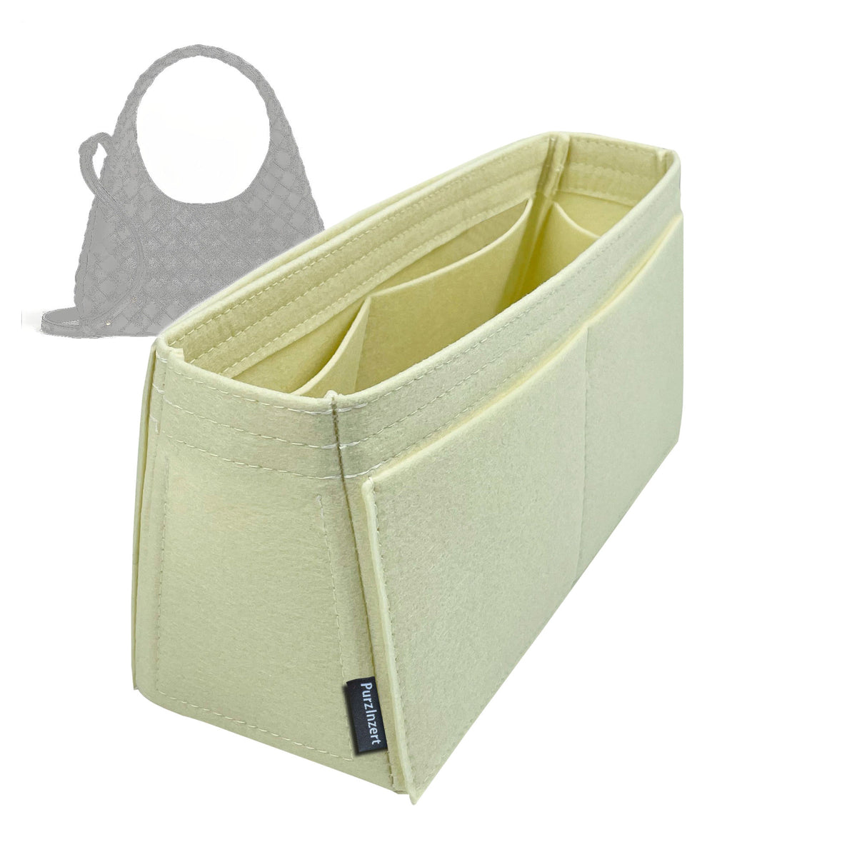 Bag Insert for (Bottega Veneta, Baby Campana) Organizer Tote Purse Organiser Liner Shaper [Premium Felt Material]
