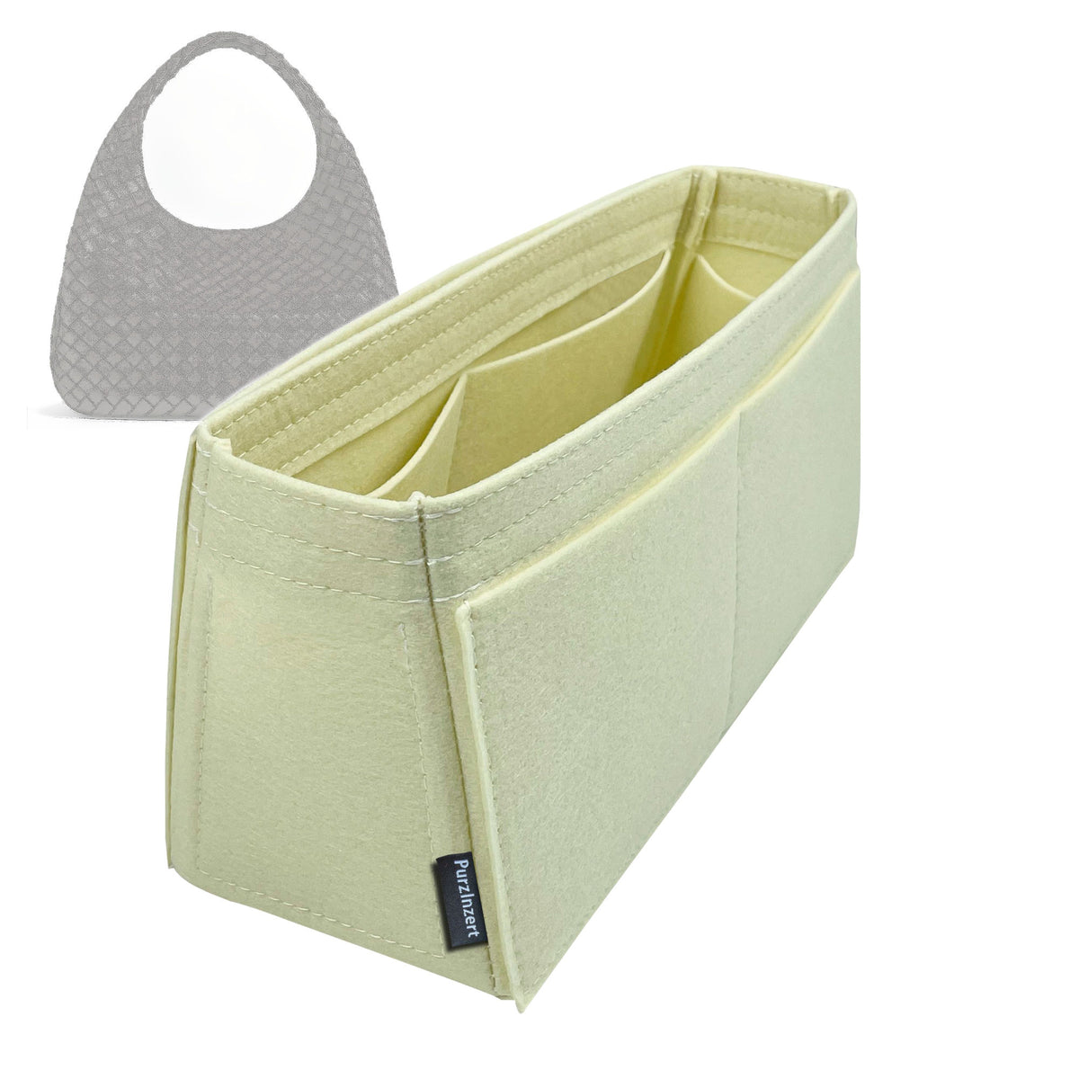 Bag Insert for (Bottega Veneta, Large Campana) Organizer Tote Purse Organiser Liner Shaper [Premium Felt Material]