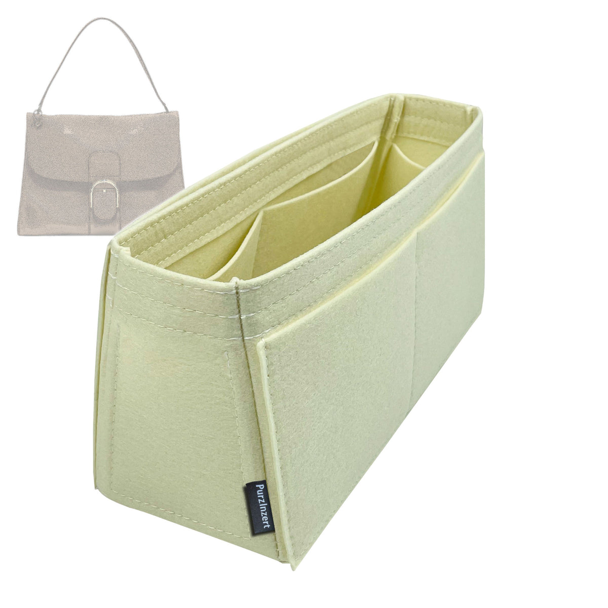 Bag Insert for (Delvaux, Brillant Tempo) Organizer Tote Purse Organiser Liner Shaper [Premium Felt Material]