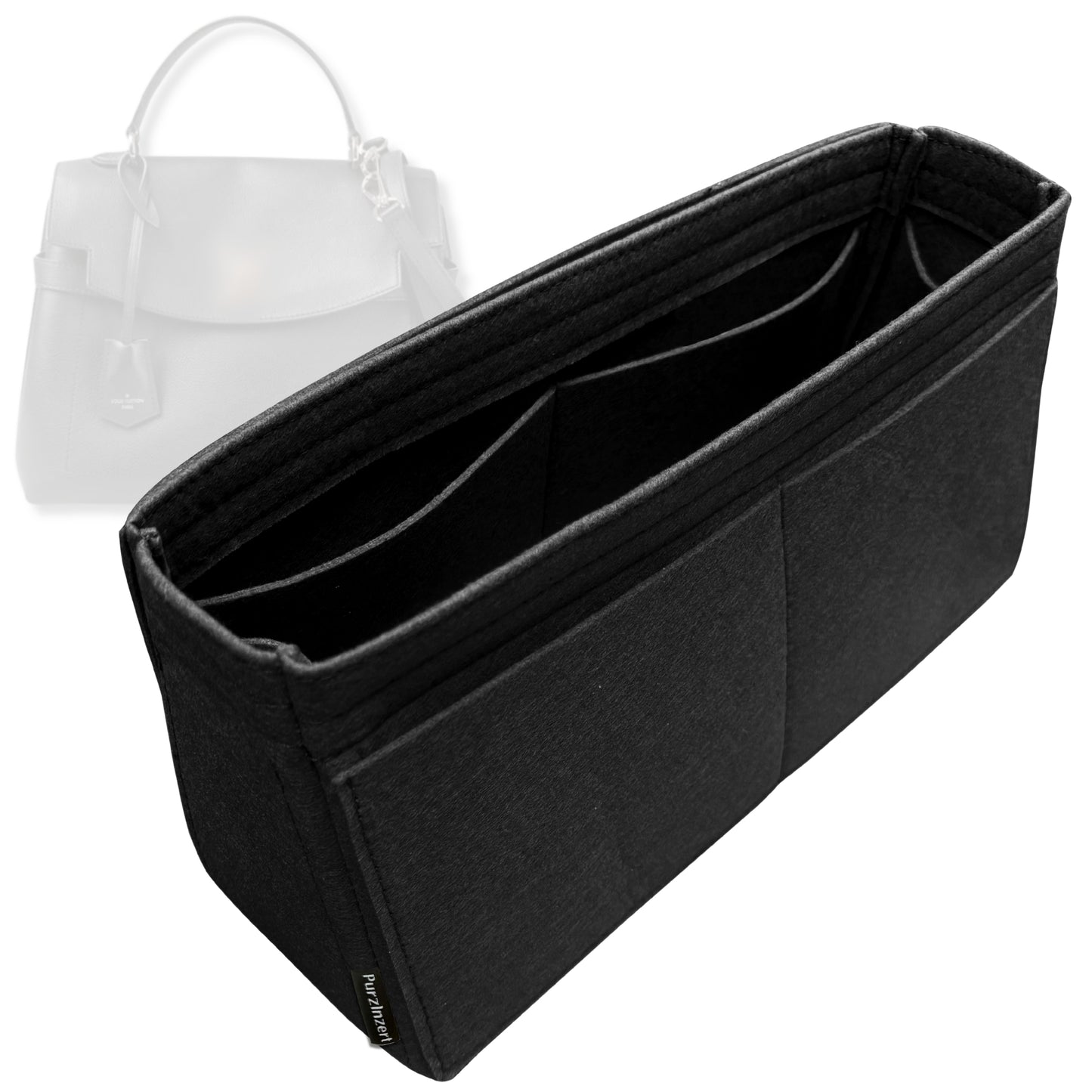 Bag Insert for (LV, Lockme Ever MM (Medium)) Organizer Tote Purse Organiser Liner Shaper [Premium Felt Material]