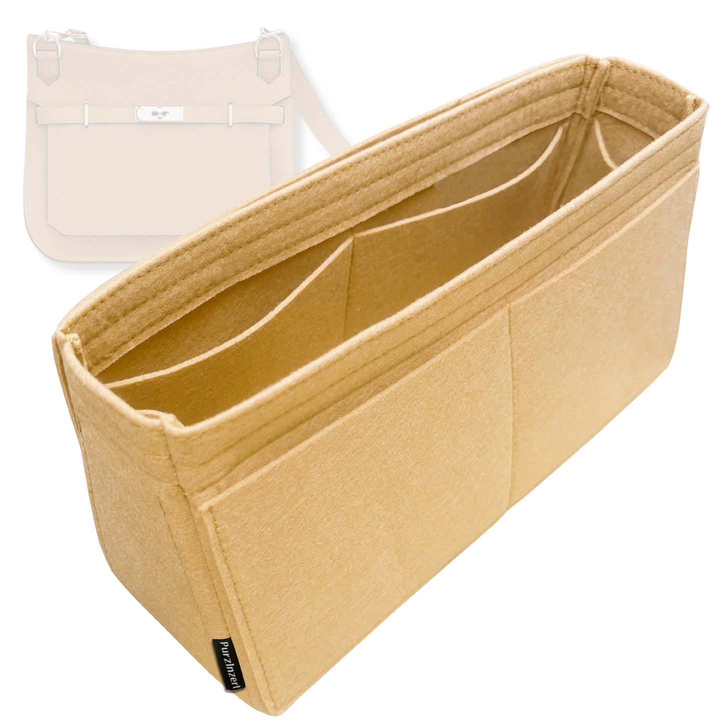 Bag Insert for (Hermes, Jypsiere 34) Organizer Tote Purse Organiser Liner Shaper [Premium Felt Material]