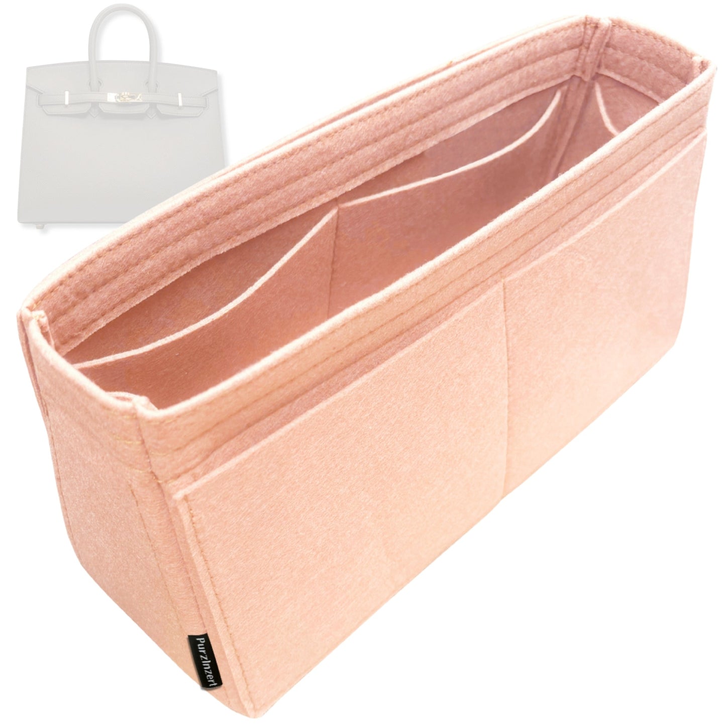 Bag Insert for (Hermes, Birkin 25) Organizer Tote Purse Organiser Liner Shaper [Premium Felt Material]