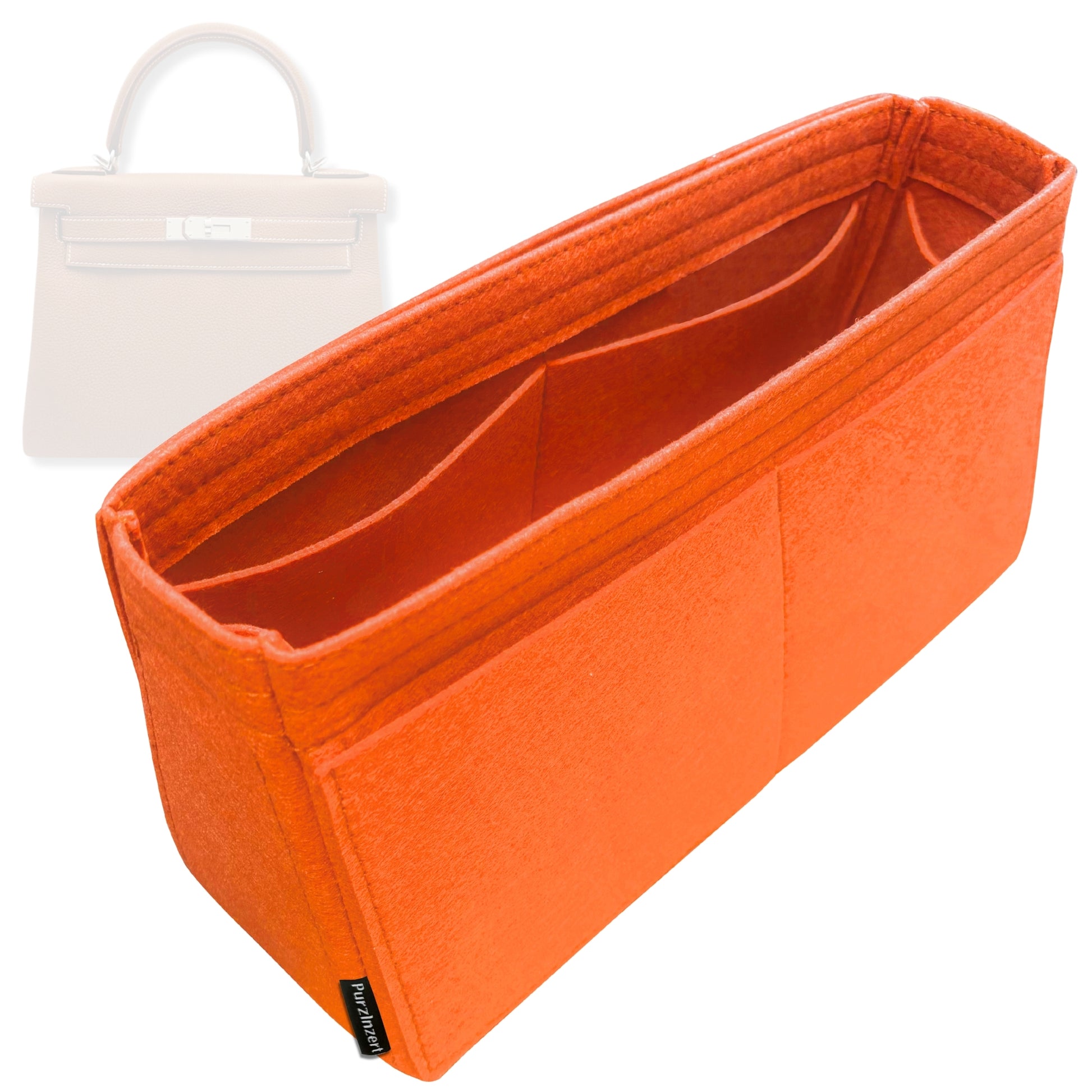 Bag Insert for (Hermes, Kelly 25) Organizer Tote Purse Organiser Liner Shaper [Premium Felt Material]