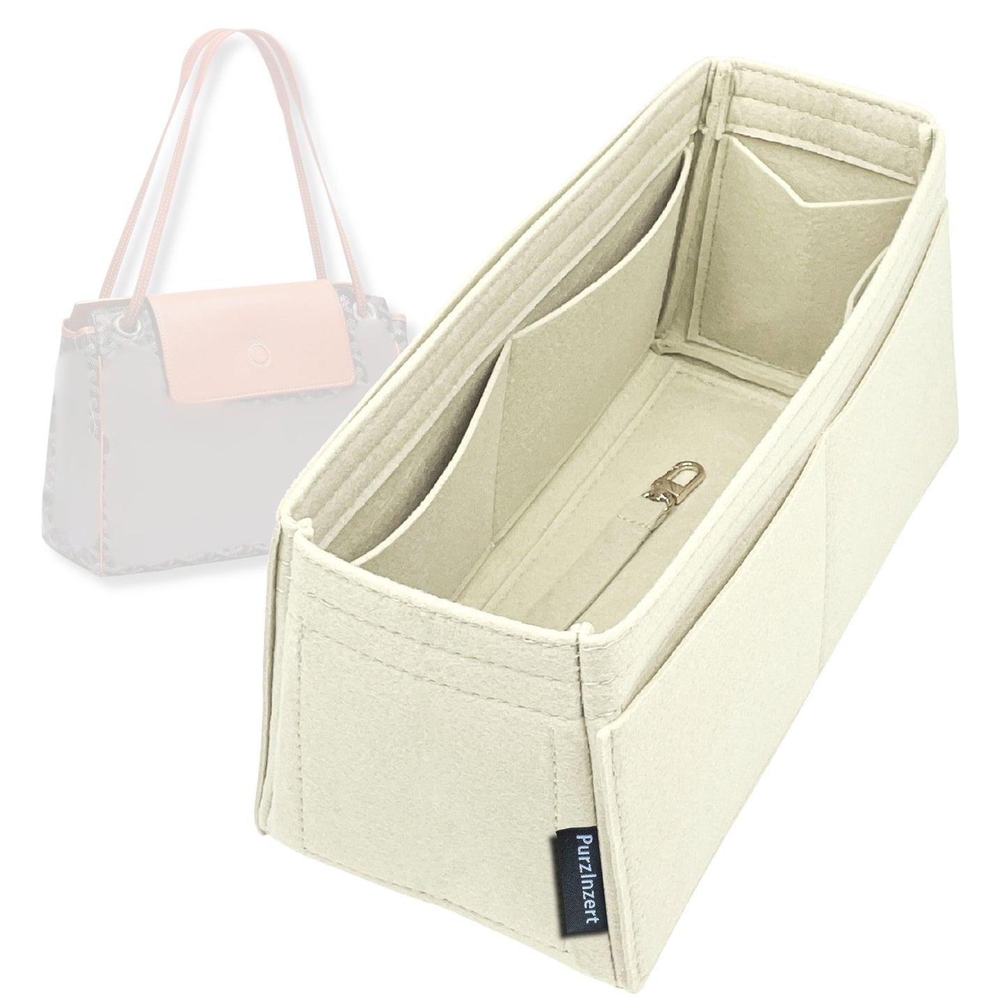 Bag Insert for (Goyard, Rouette Souple Bag) Organizer Tote Purse Organiser Liner Shaper [Premium Felt Material]