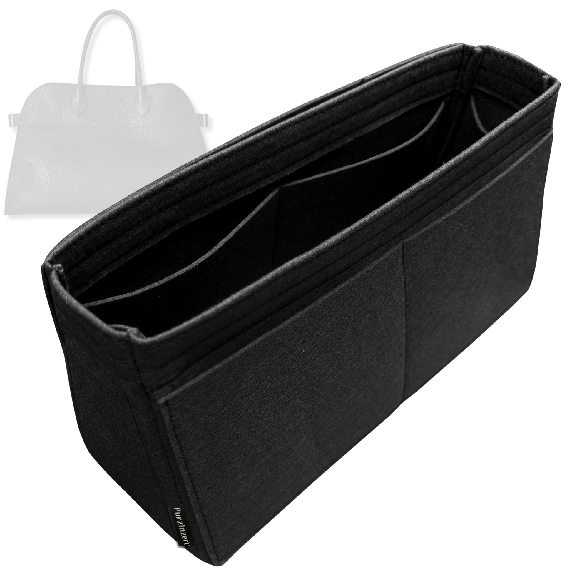 Bag Insert for (The Row, Soft Margaux 10 Bag in Leather) Organizer Tote Purse Organiser Liner Shaper [Premium Felt Material]