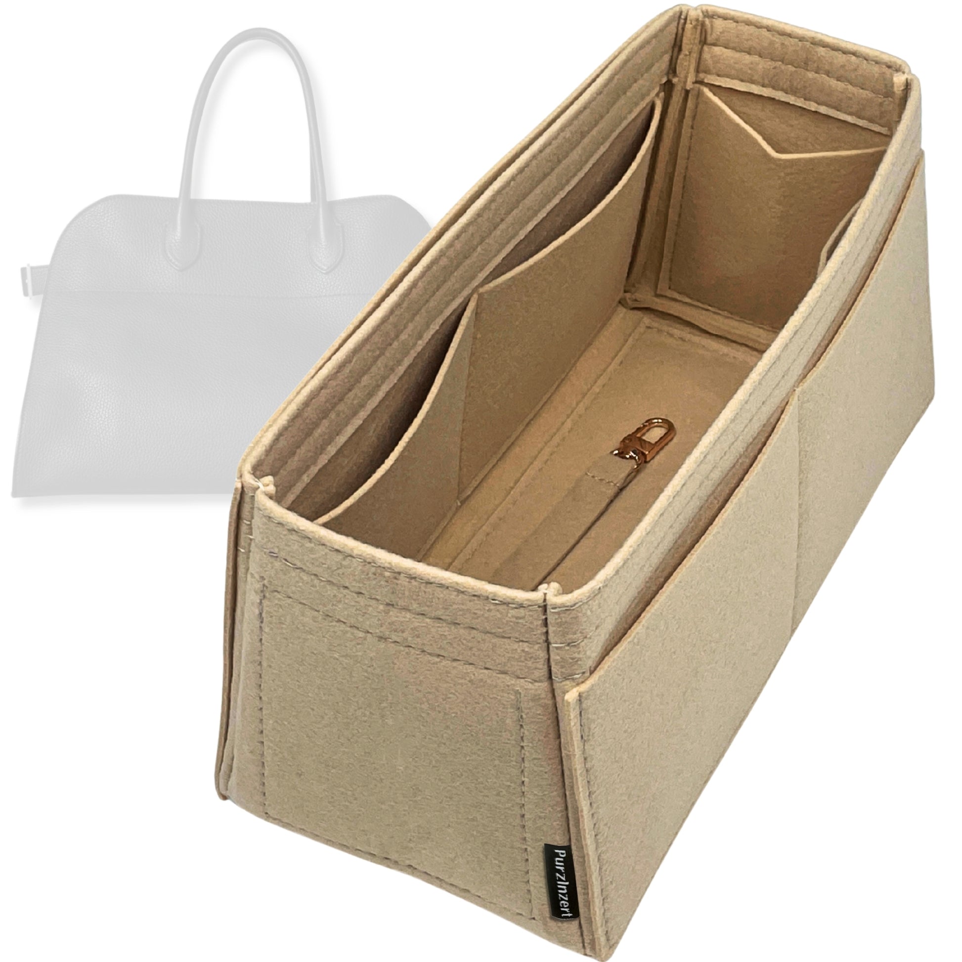 Bag Insert for (The Row, Soft Margaux 17 Bag in Leather) Organizer Tote Purse Organiser Liner Shaper [Premium Felt Material]