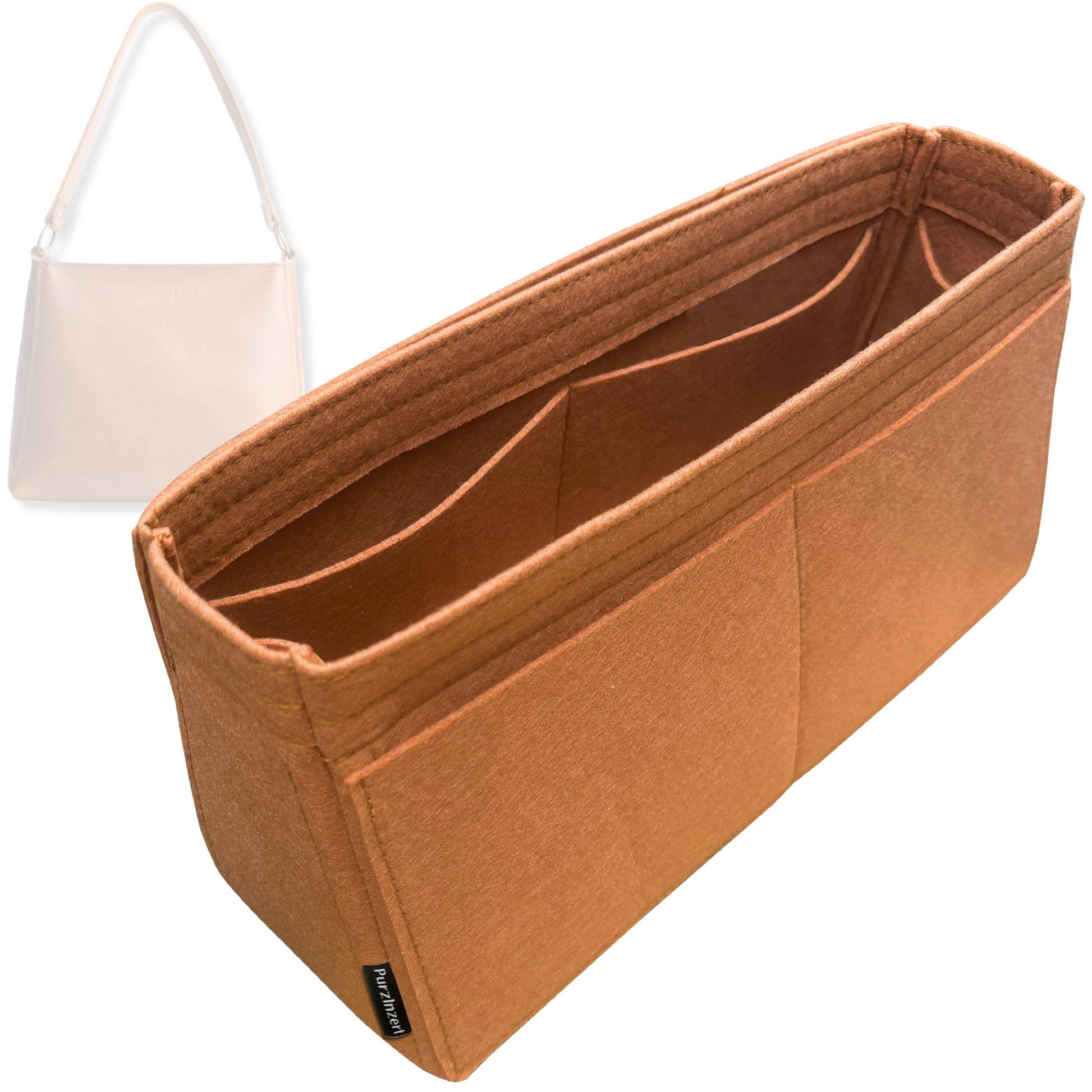 Bag Insert for (Portland Leather Goods, Triangle Shoulder Bag) Organizer Tote Purse Organiser Liner Shaper [Premium Felt Material]