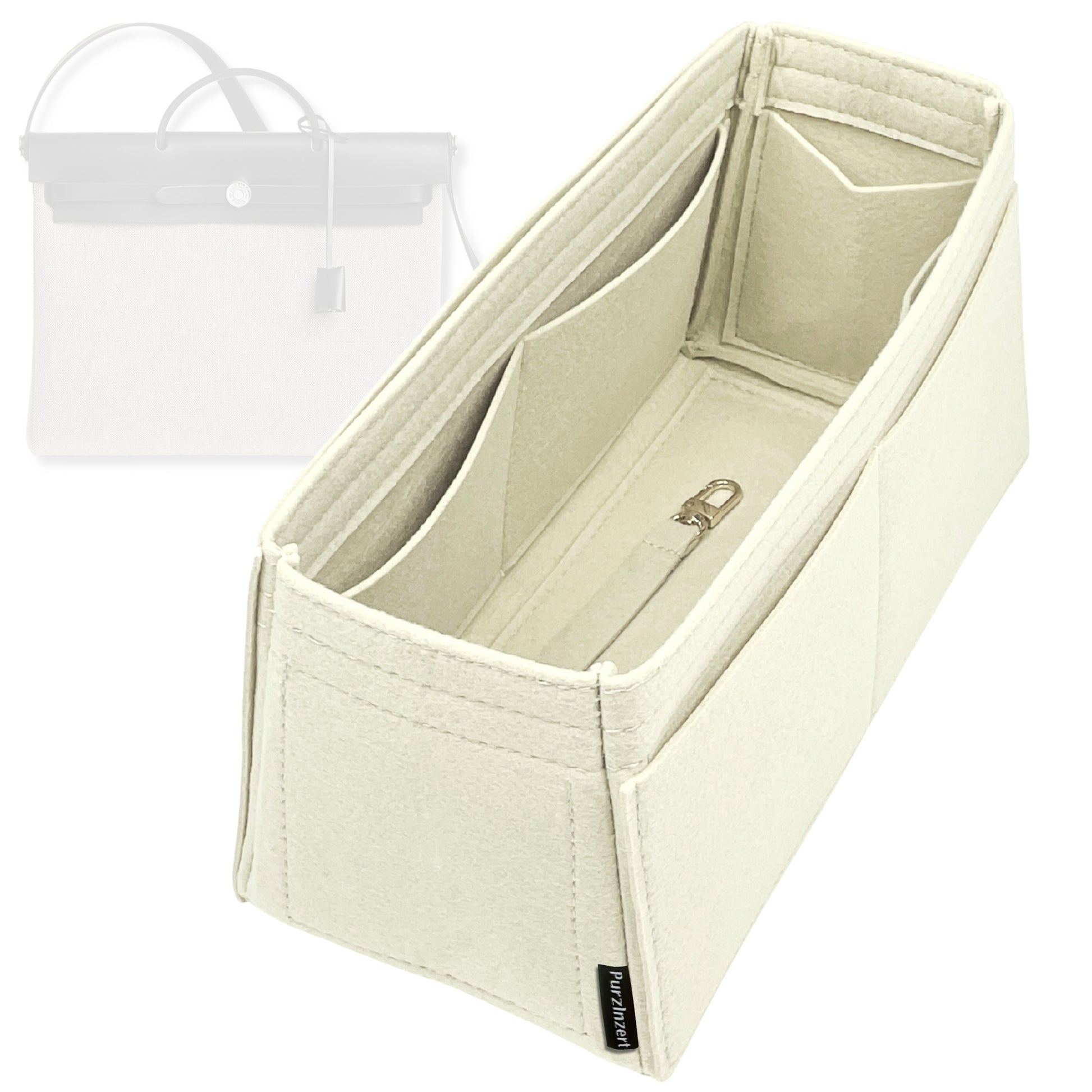 Bag Insert for (Hermes, Herbag Messenger 39) Organizer Tote Purse Organiser Liner Shaper [Premium Felt Material]