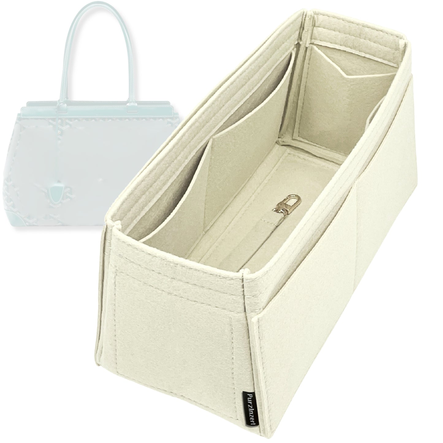 Bag Insert for (Goyard, Bellechasse Biaude PM Bag) Organizer Tote Purse Organiser Liner Shaper [Premium Felt Material]