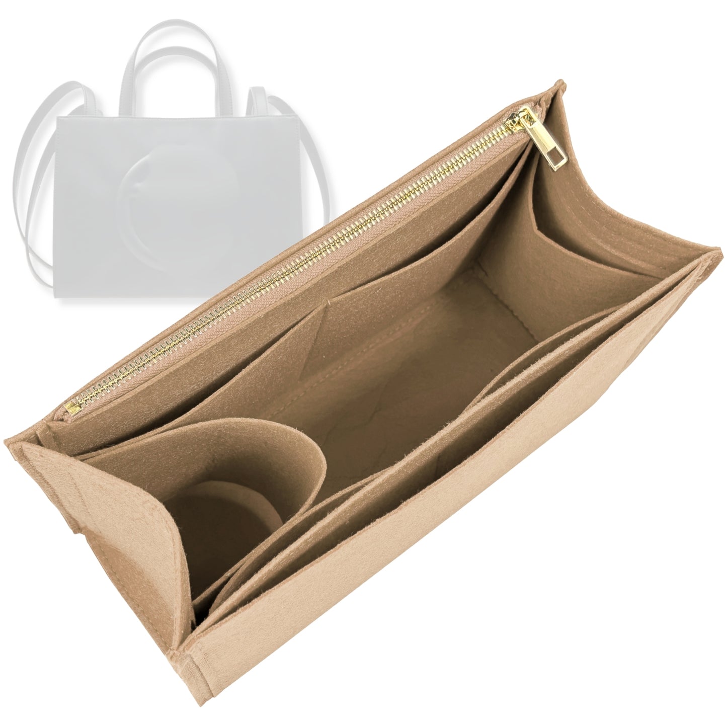 Bag Insert for (Telfar, Shmedium Shopping Bag) Organizer Tote Purse Organiser Liner Shaper [Premium Felt Material]