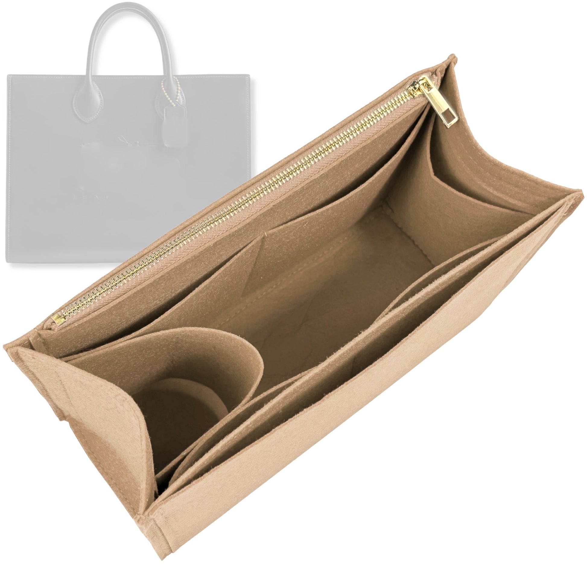 Bag Insert for (Coach, Ace Tote 26) Organizer Tote Purse Organiser Liner Shaper [Premium Felt Material]