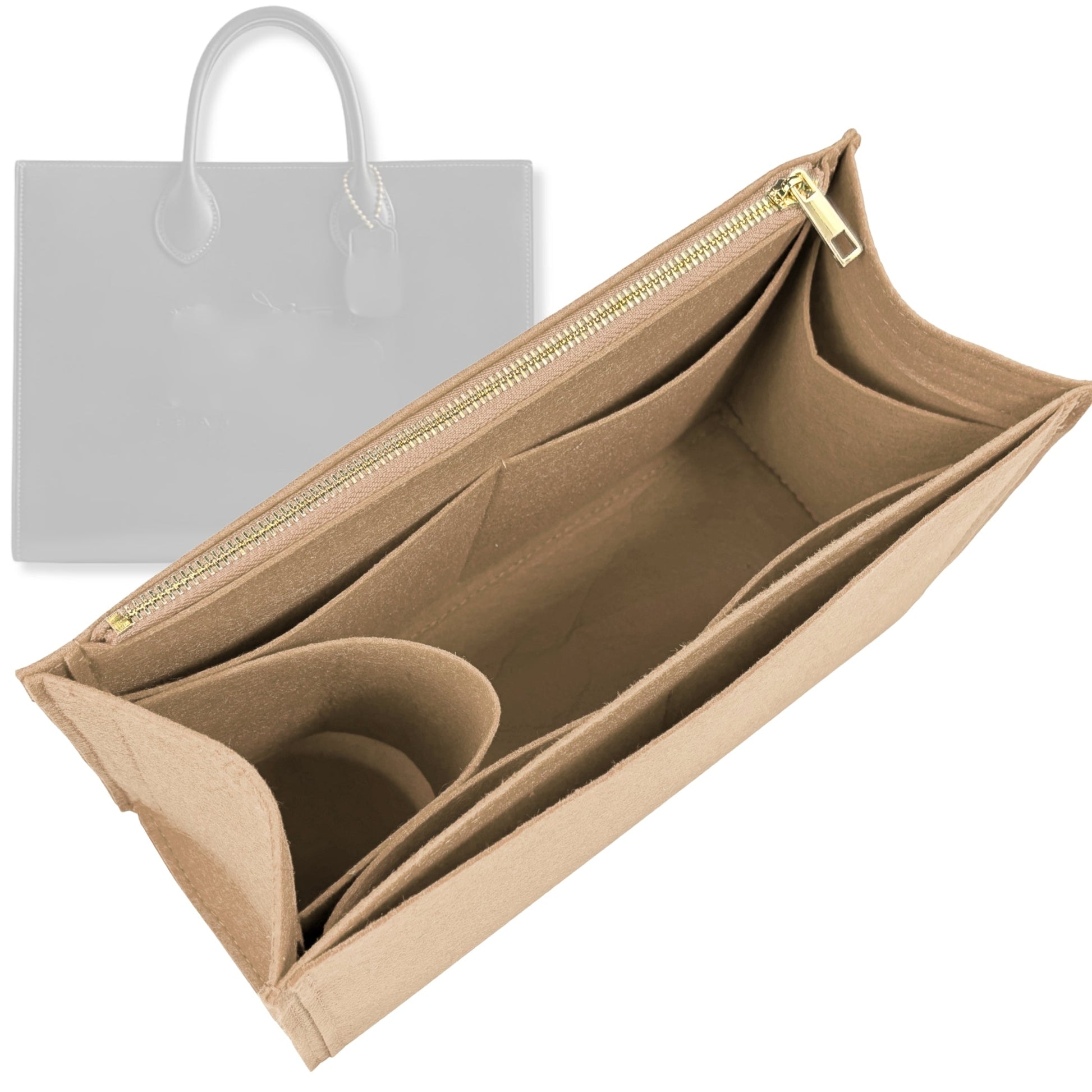 Bag Insert for (Coach, Ace Tote 35) Organizer Tote Purse Organiser Liner Shaper [Premium Felt Material]