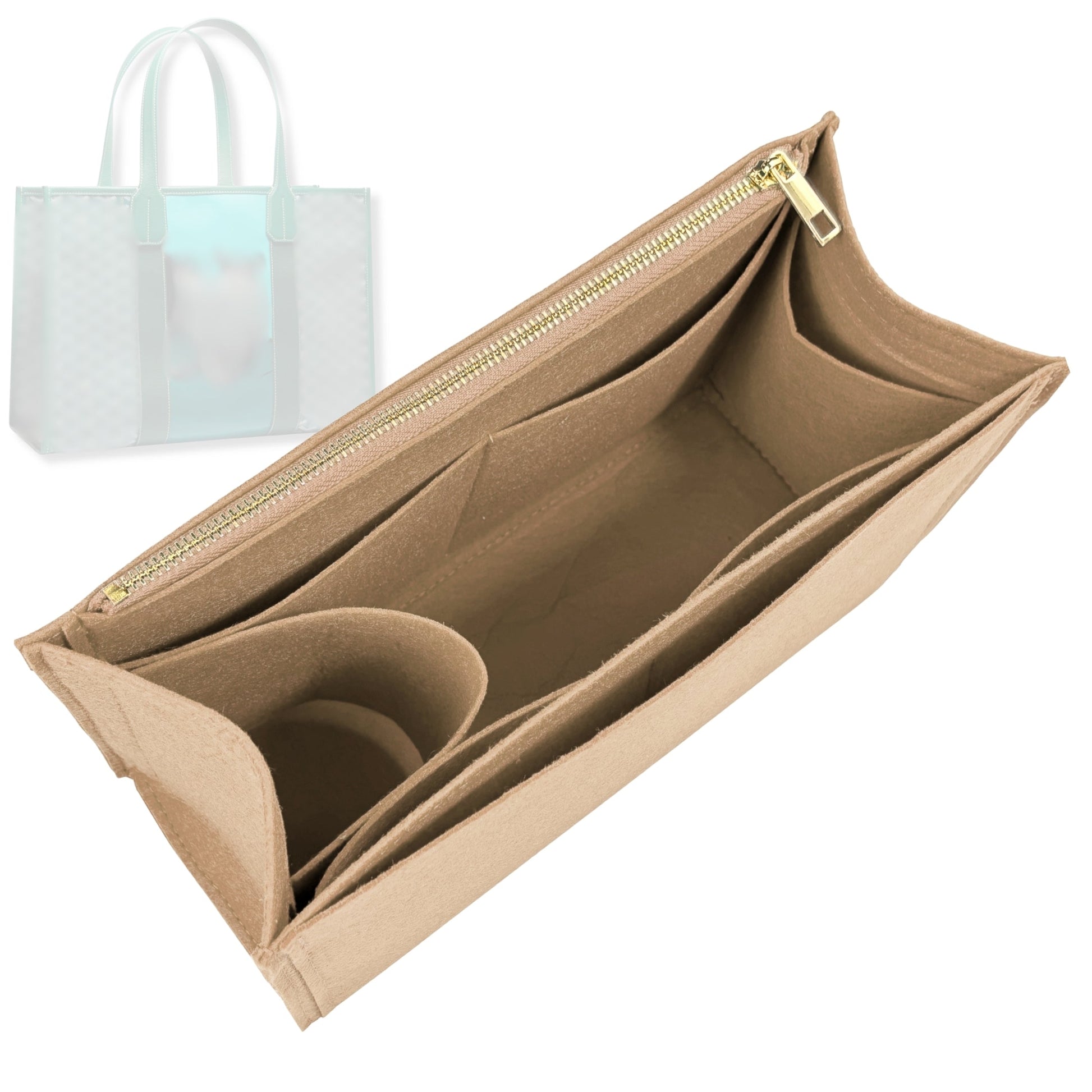 Bag Insert for (Goyard, Villette Tote PM) Organizer Tote Purse Organiser Liner Shaper [Premium Felt Material]
