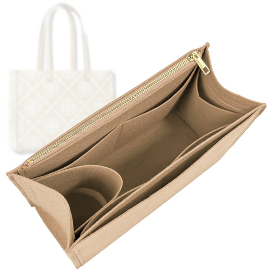 Bag Insert for (Tory Burch, T Monogram Embossed Tote 36W 28H) Organizer Tote Purse Organiser Liner Shaper [Premium Felt Material]
