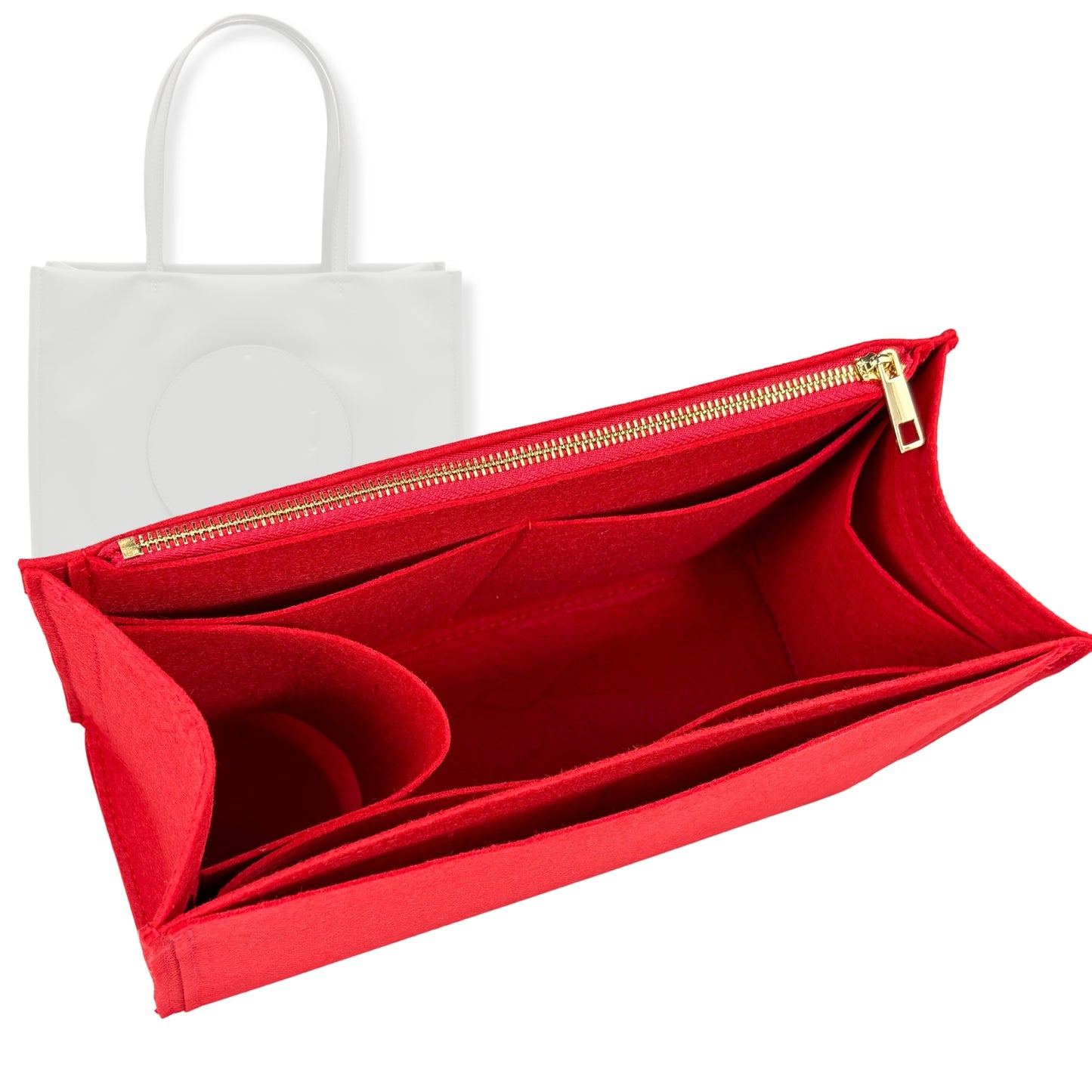 Bag Insert for (Tory Burch, Ella Tote) Organizer Tote Purse Organiser Liner Shaper [Premium Felt Material]