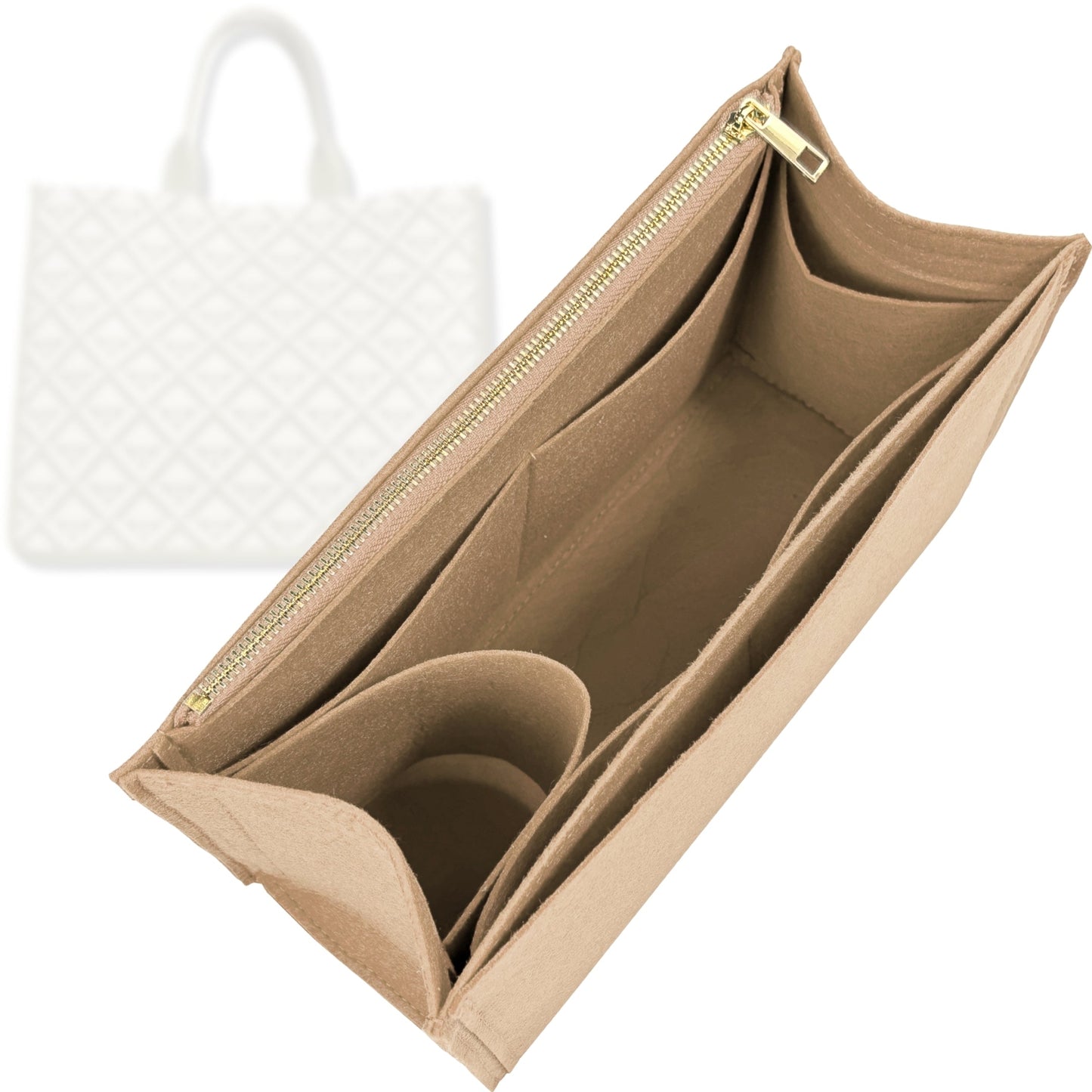Bag Insert for (Harrods, Large Geometric Tote Bag) Organizer Tote Purse Organiser Liner Shaper [Premium Felt Material]