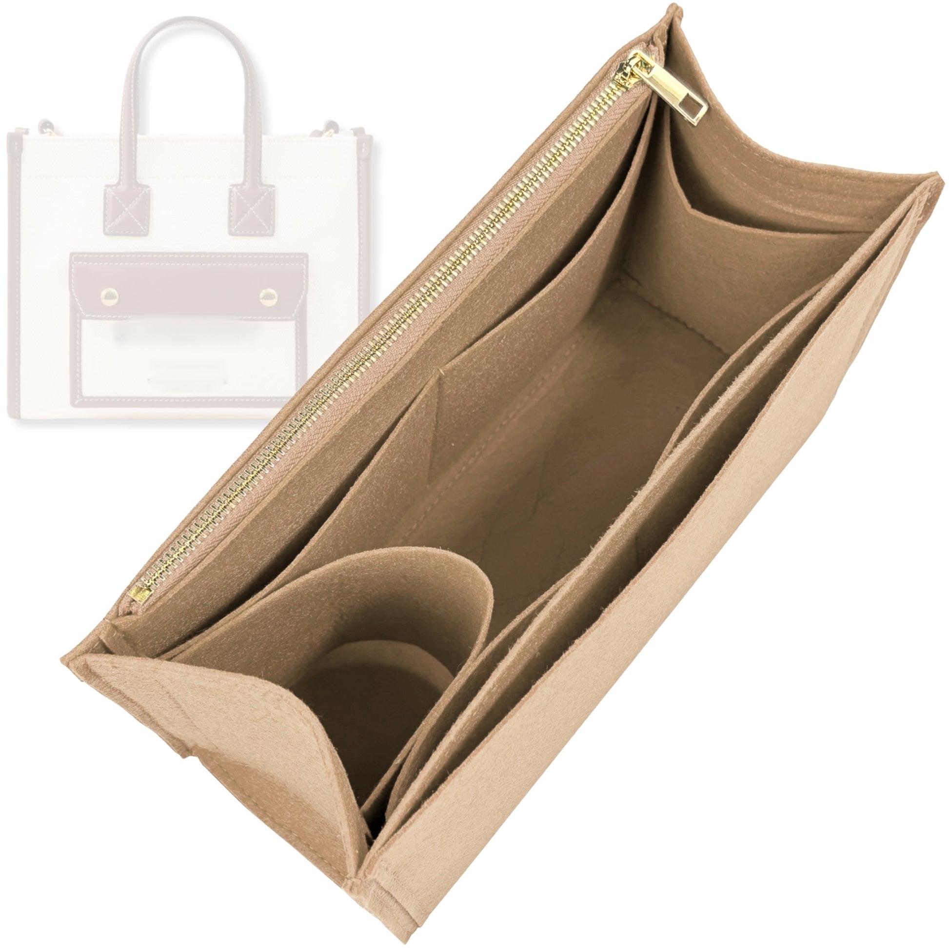 Bag Insert for (Burberry, Small Freya Tote) Organizer Tote Purse Organiser Liner Shaper [Premium Felt Material]
