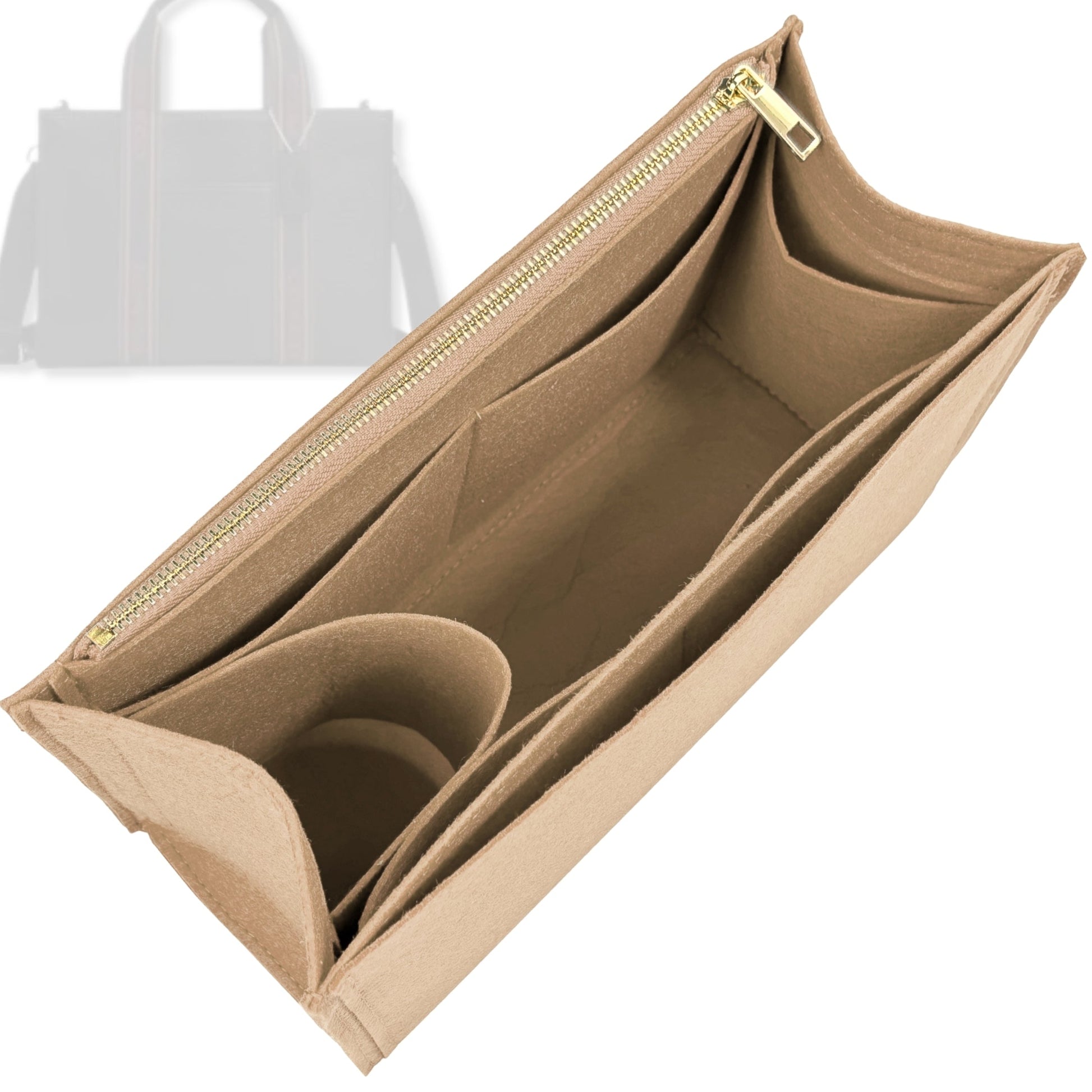 Bag Insert for (Coach, Smith Tote Bag 24) Organizer Tote Purse Organiser Liner Shaper [Premium Felt Material]