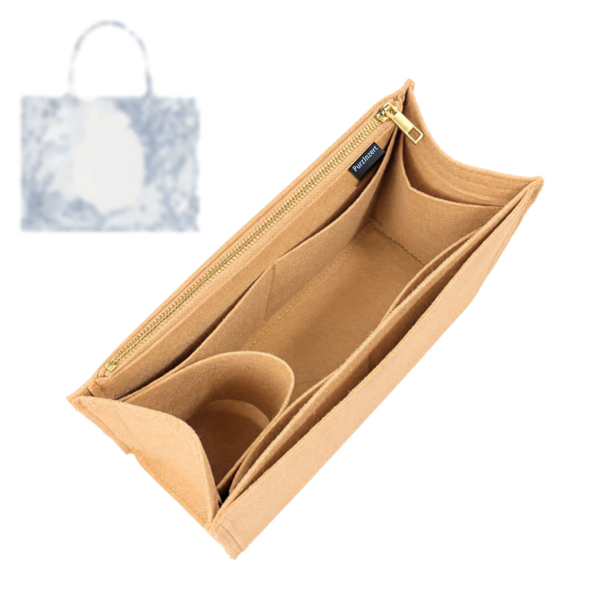 Bag Insert for (Dior, Medium Book Tote with Strap M1354OEPU) Organizer Tote Purse Organiser Liner Shaper [Premium Felt Material]