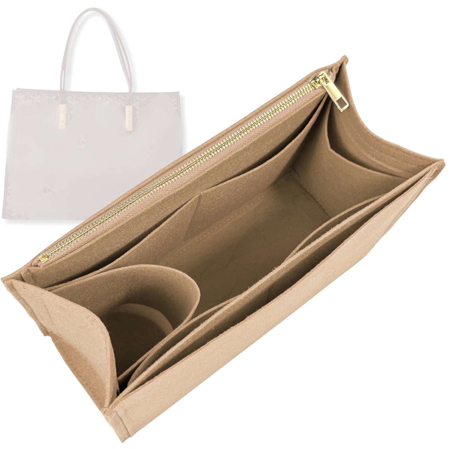 Bag Insert for (Goyard, Marquises Tote) Organizer Tote Purse Organiser Liner Shaper [Premium Felt Material]