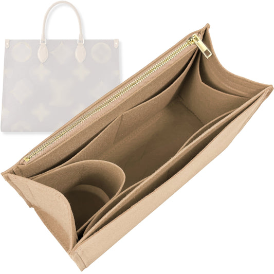Bag Insert for (LV, OnTheGo MM (Medium)) Organizer Tote Purse Organiser Liner Shaper [Premium Felt Material]