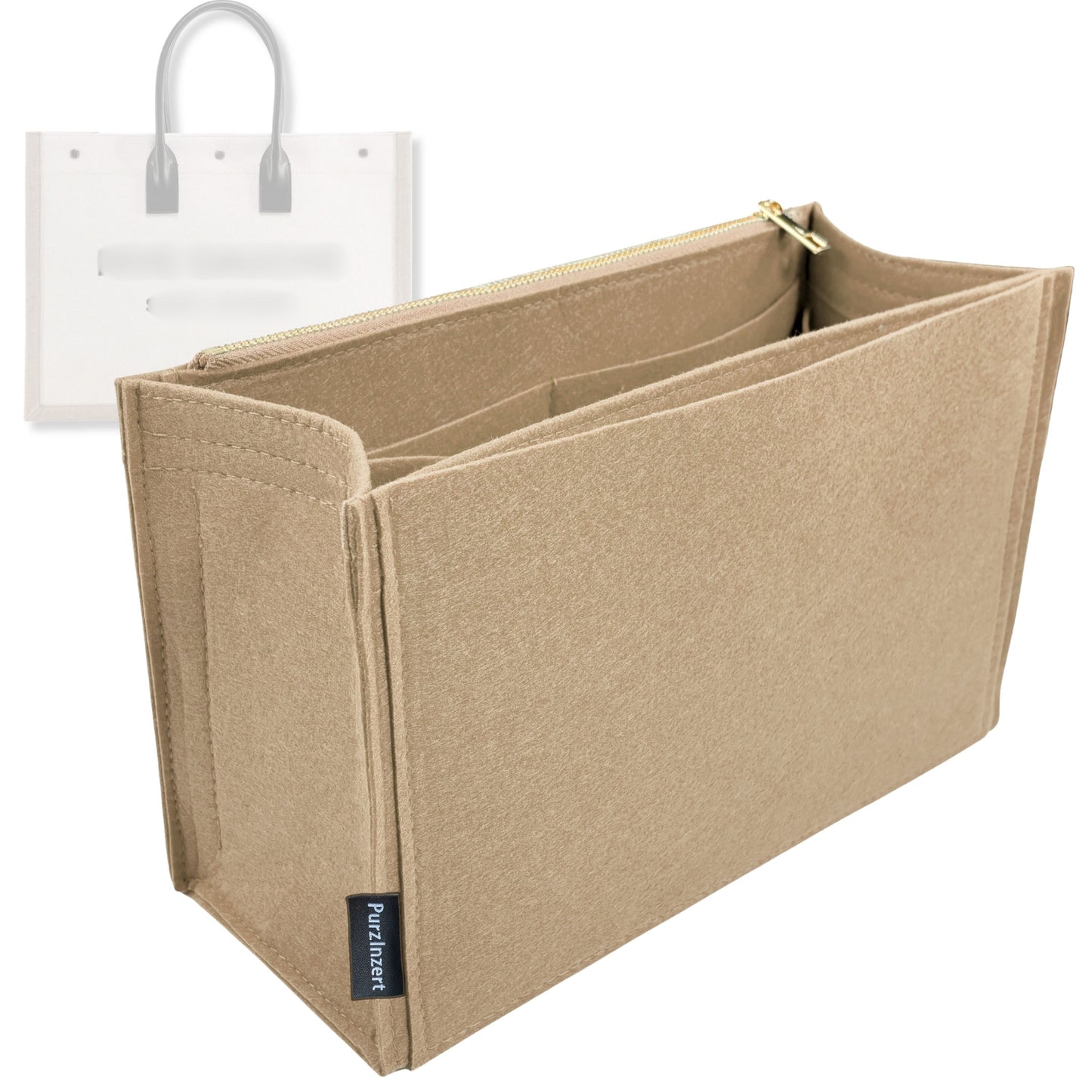 Bag Insert for (Saint Laurent (YSL), Rive Gauche Large) Organizer Tote Purse Organiser Liner Shaper [Premium Felt Material]