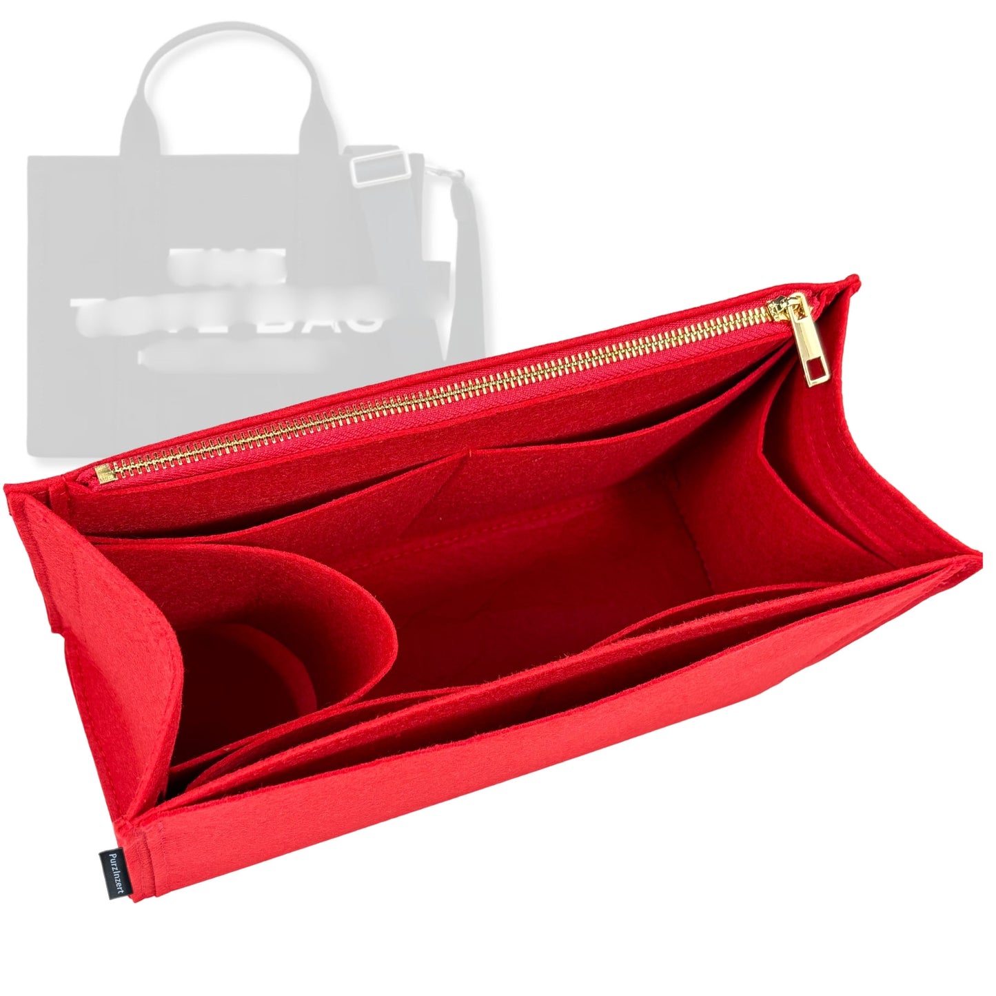 Bag Insert for (Marc Jacobs, Large Tote) Organizer Tote Purse Organiser Liner Shaper [Premium Felt Material]
