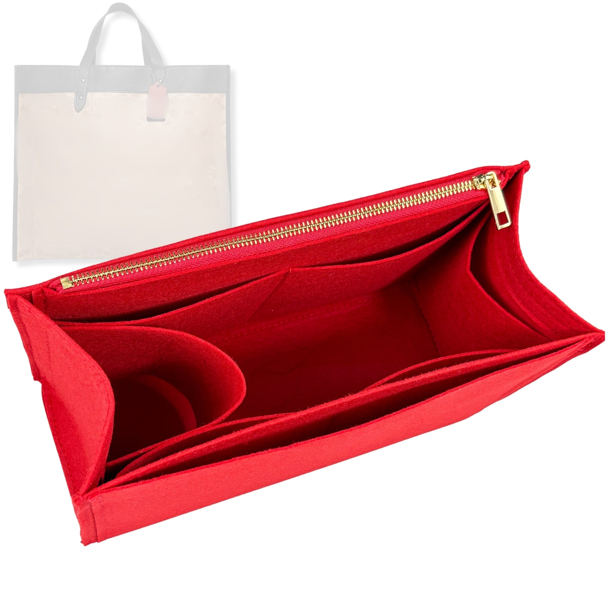 Bag Insert for (Coach, Field Tote 30) Organizer Tote Purse Organiser Liner Shaper [Premium Felt Material]