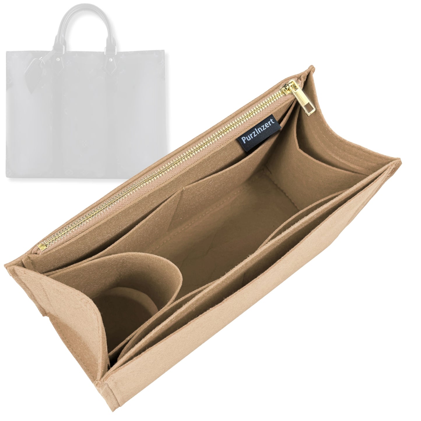 Bag Insert for (LV, Sac Plat 24H) Organizer Tote Purse Organiser Liner Shaper [Premium Felt Material]