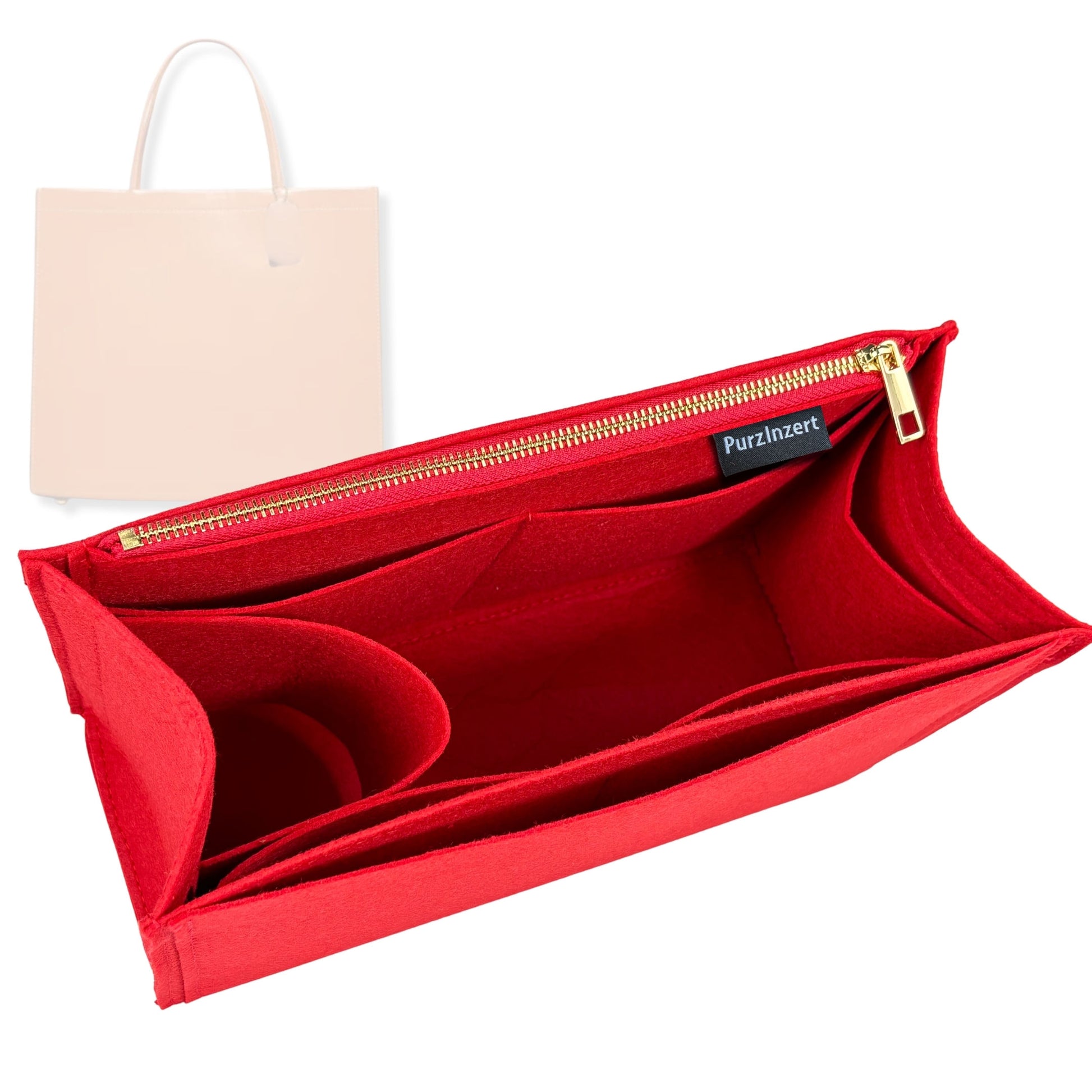 Bag Insert for (Coach, Cashin Carry 32) Organizer Tote Purse Organiser Liner Shaper [Premium Felt Material]